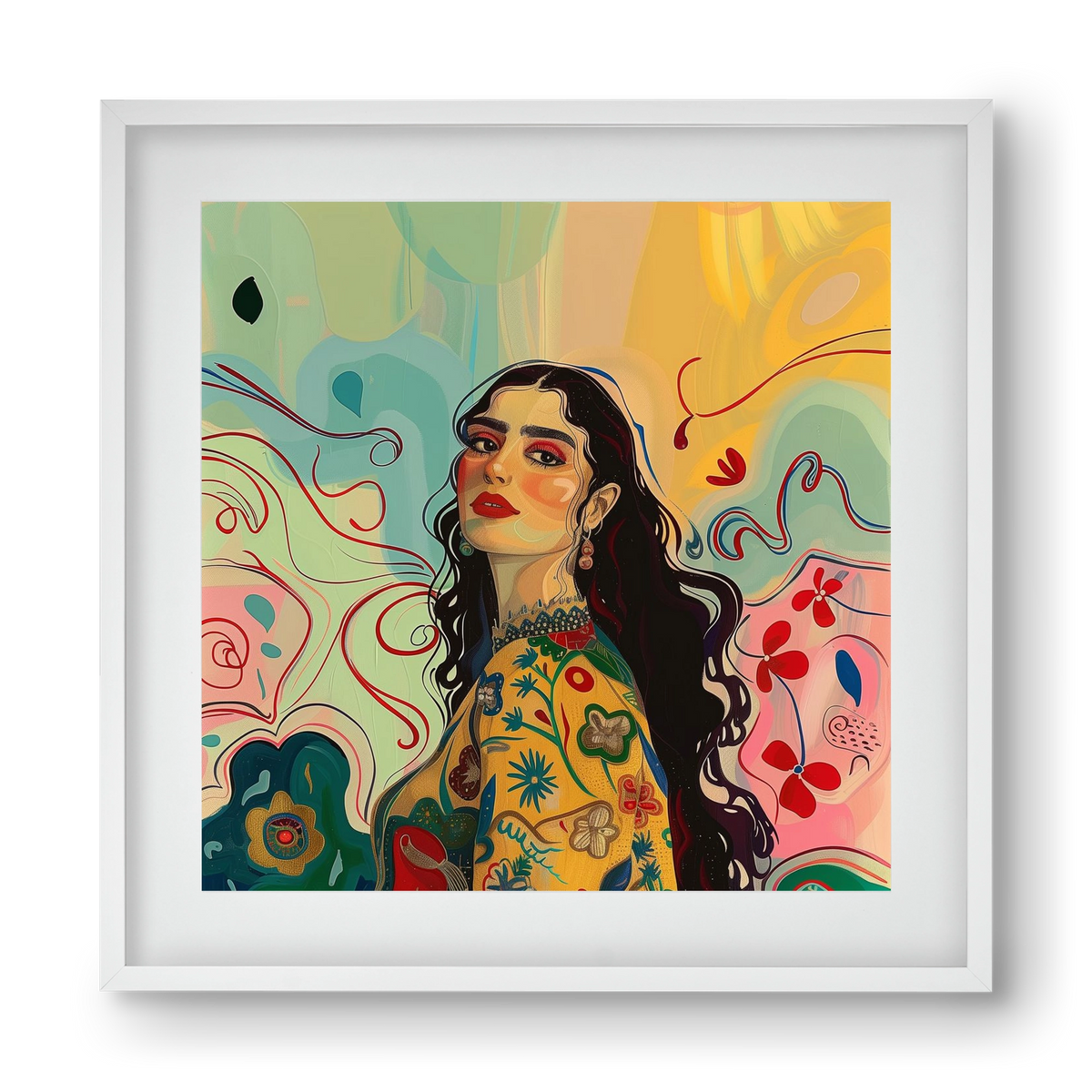 Guardian of Roots, 40x40 cm (30x30 cm), Fehér keret, paszpartuval