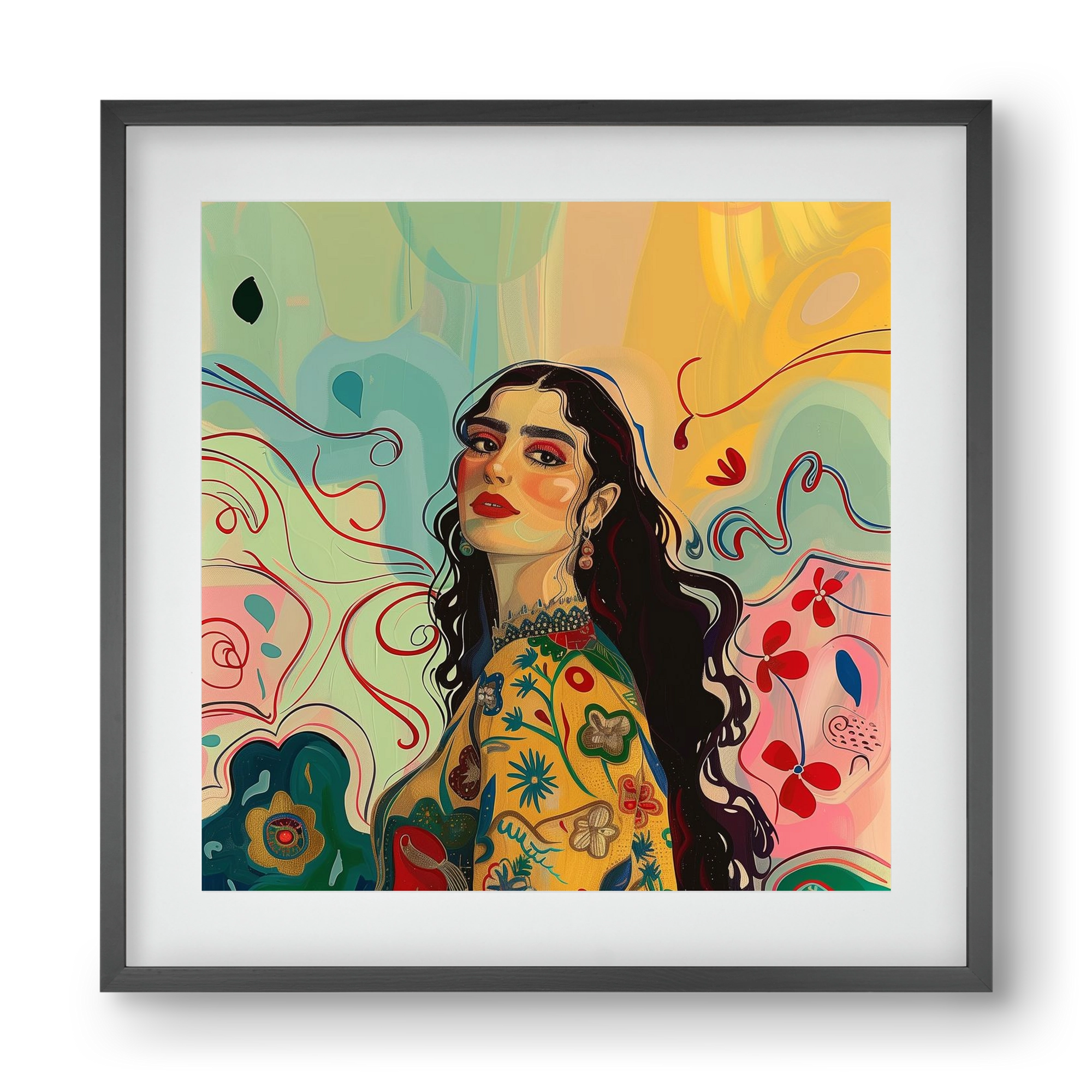 Guardian of Roots, 40x40 cm (30x30 cm), Fekete keret, paszpartuval