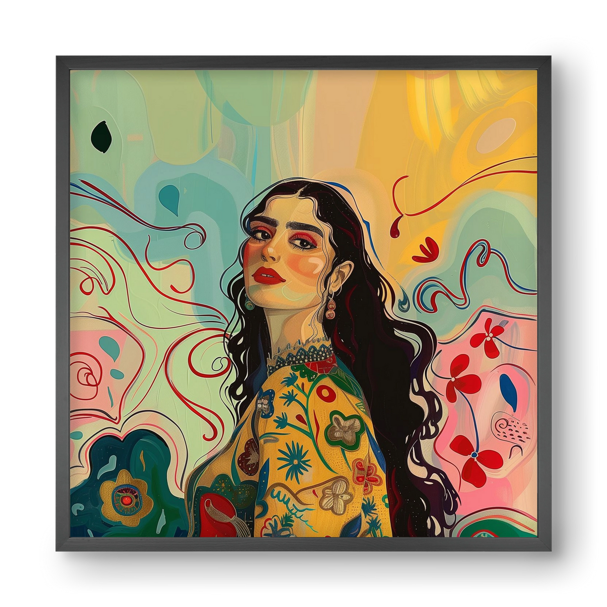 Guardian of Roots, 40x40 cm (40x40 cm), Fekete keret