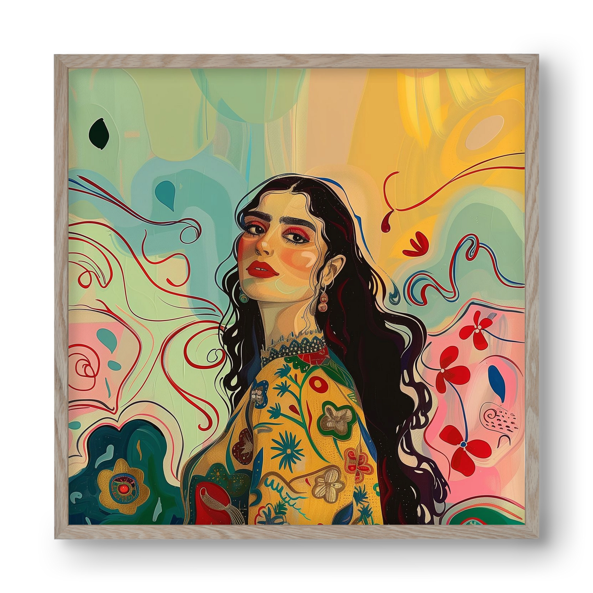 Guardian of Roots, 40x40 cm (40x40 cm), Tölgy keret