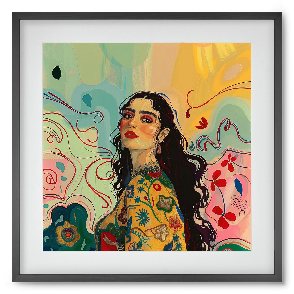 Guardian of Roots, 50x50 cm (40x40 cm), Fekete keret, paszpartuval