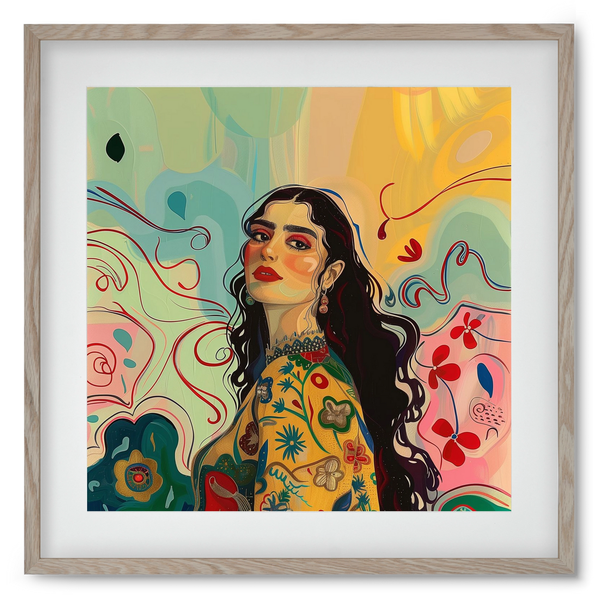 Guardian of Roots, 50x50 cm (40x40 cm), Tölgy keret, paszpartuval