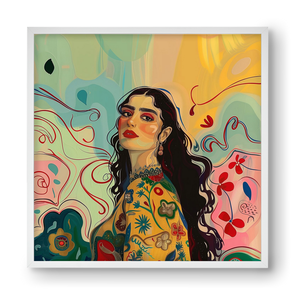 Guardian of Roots, 40x40 cm (40x40 cm), Fehér keret