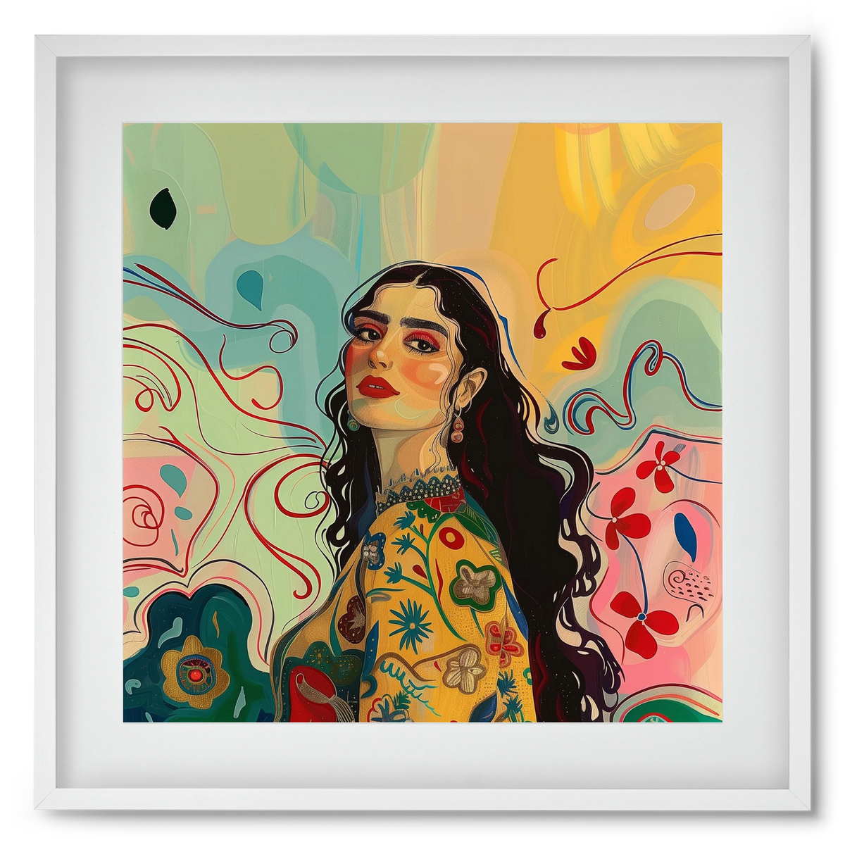 Guardian of Roots, 50x50 cm (40x40 cm), Fehér keret, paszpartuval