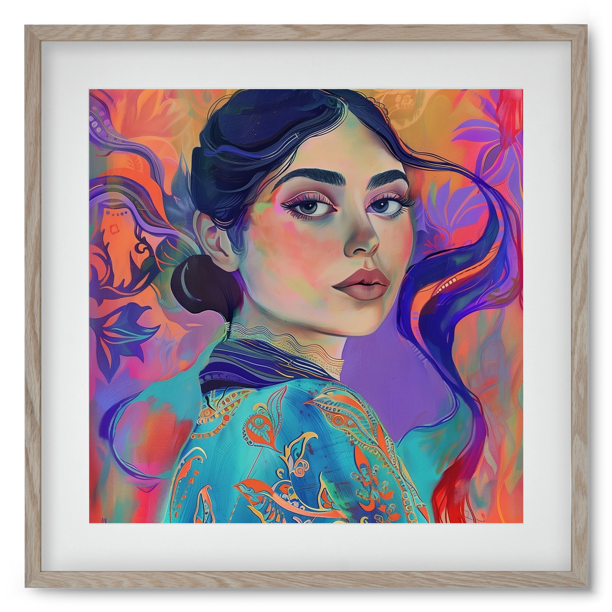 Layers of Thought, 50x50 cm (40x40 cm), Tölgy keret, paszpartuval