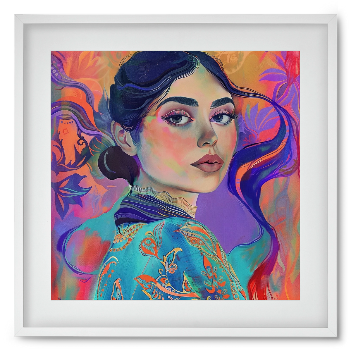 Layers of Thought, 50x50 cm (40x40 cm), Fehér keret, paszpartuval