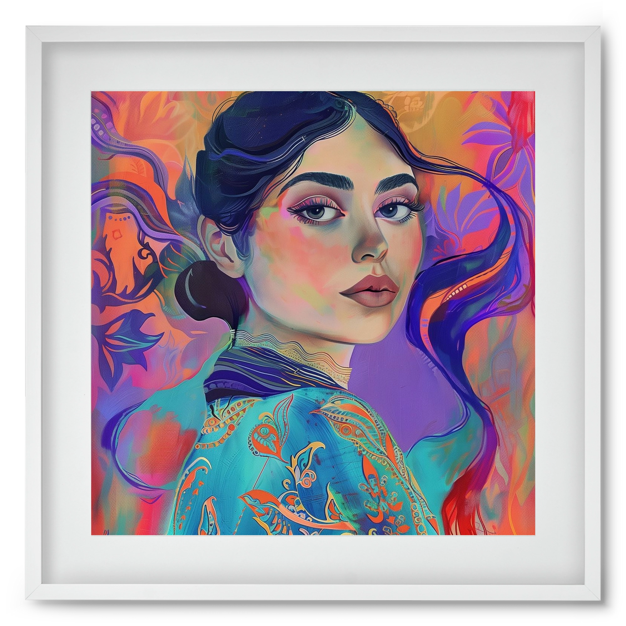 Layers of Thought, 50x50 cm (40x40 cm), Fehér keret, paszpartuval