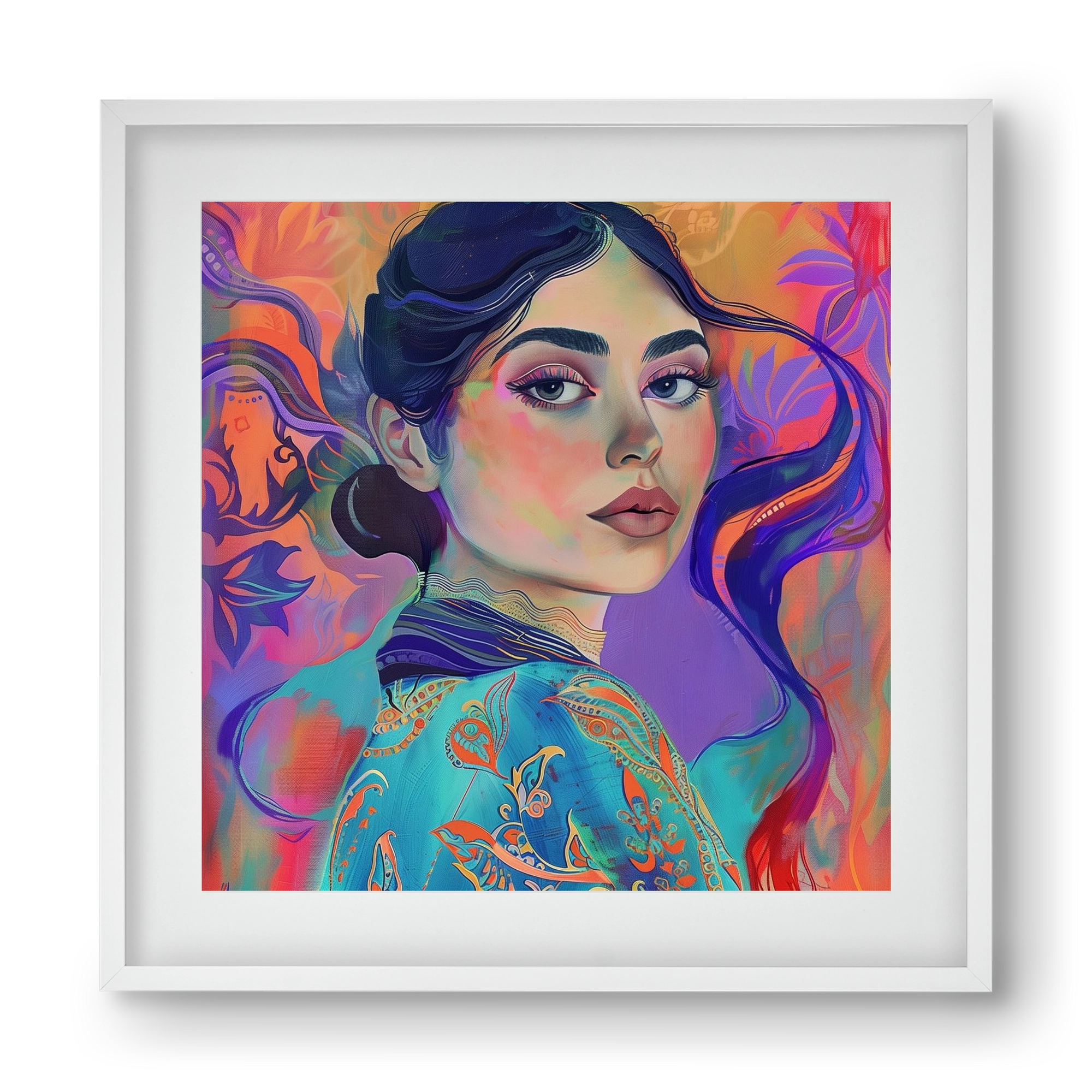 Layers of Thought, 40x40 cm (30x30 cm), Fehér keret, paszpartuval