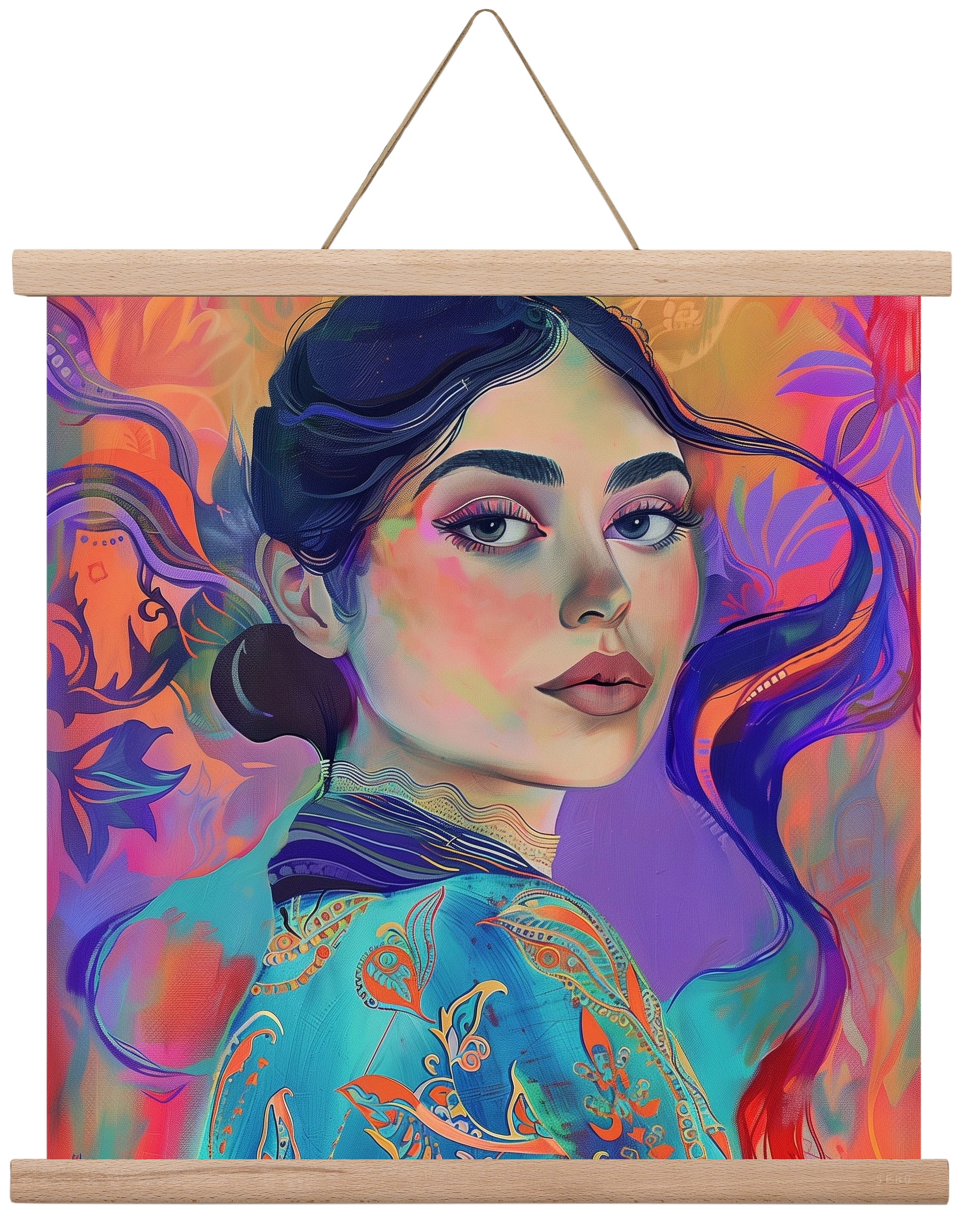 Layers of Thought, 40x40 cm (40x40 cm), Tölgy akasztó