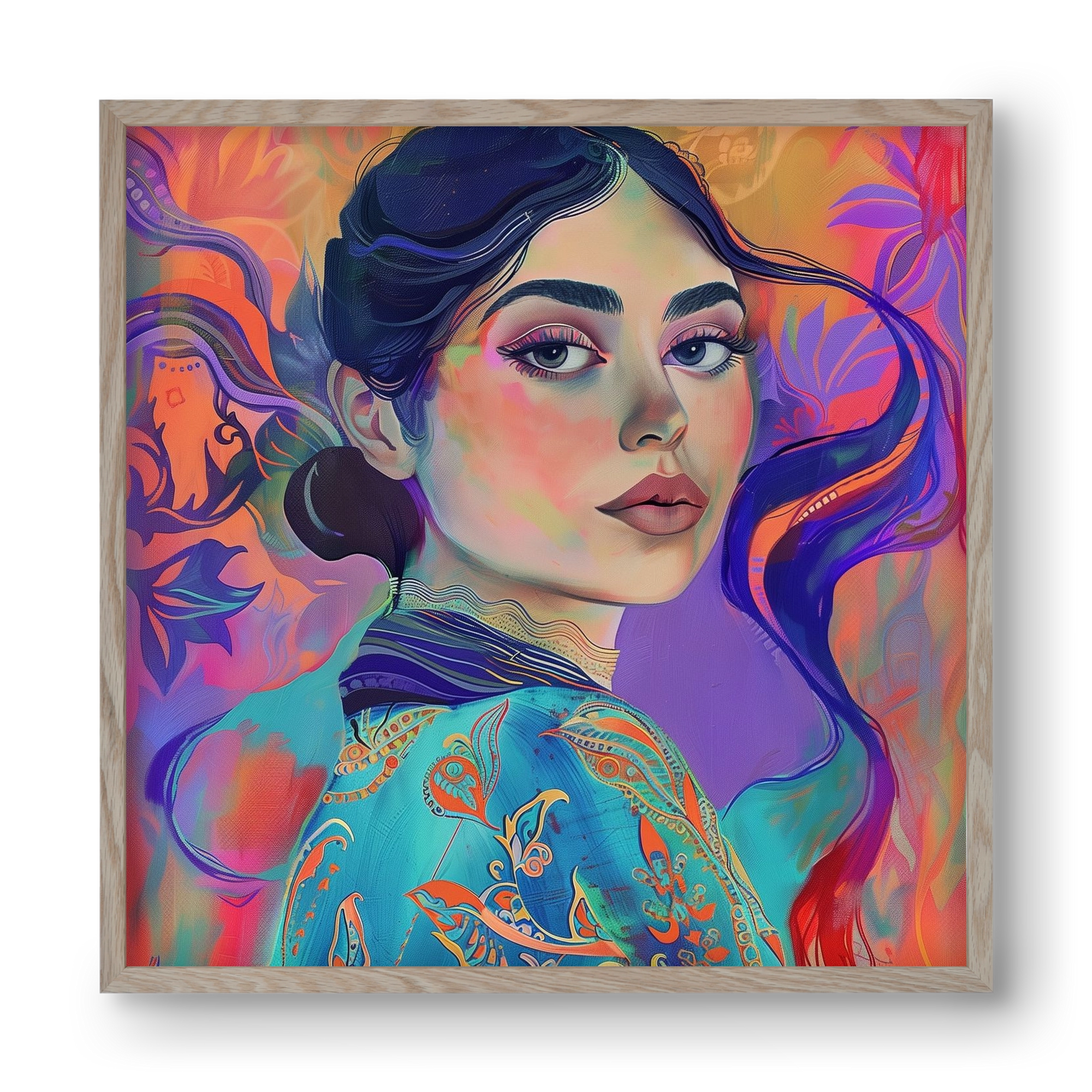 Layers of Thought, 40x40 cm (40x40 cm), Tölgy keret