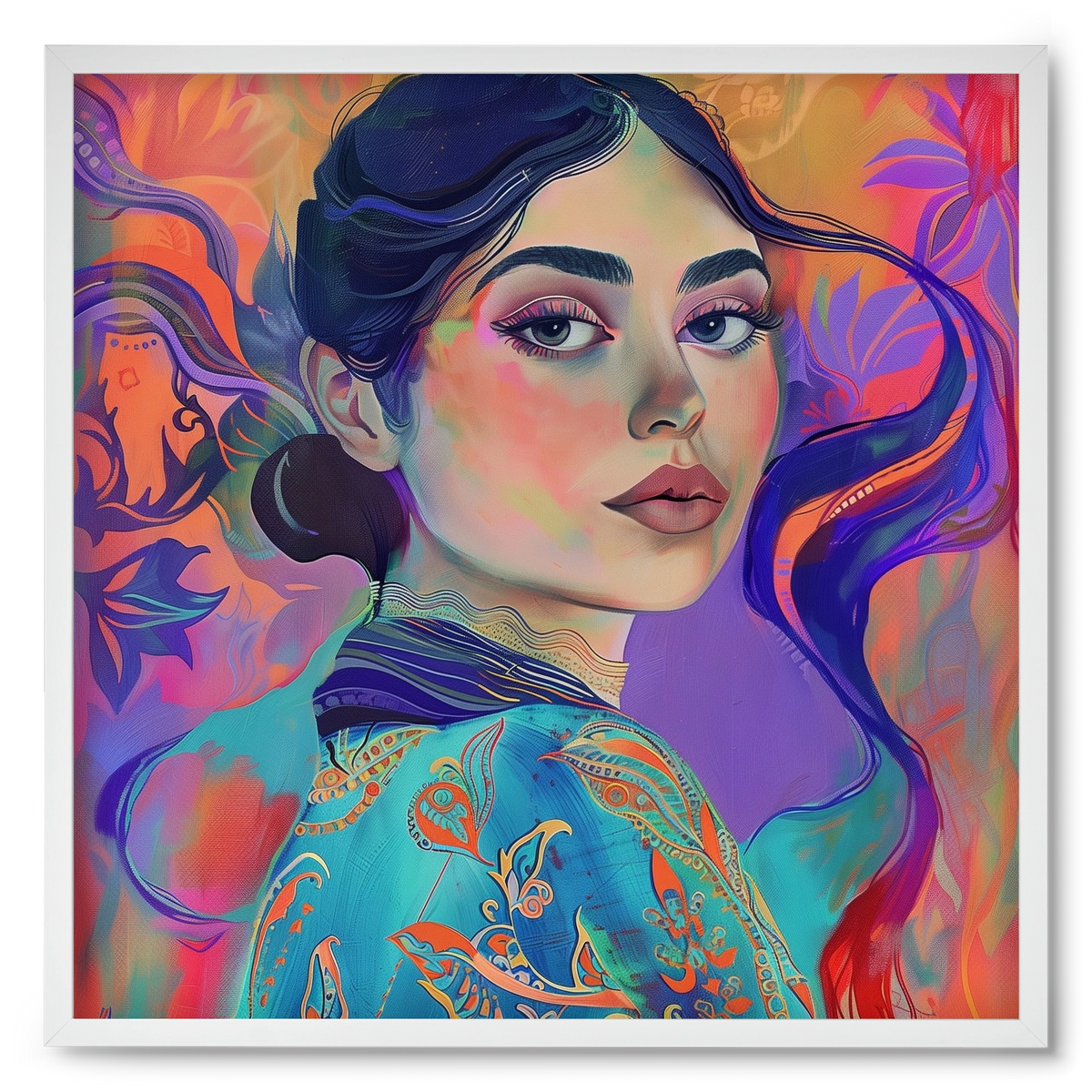 Layers of Thought, 50x50 cm (50x50 cm), Fehér keret