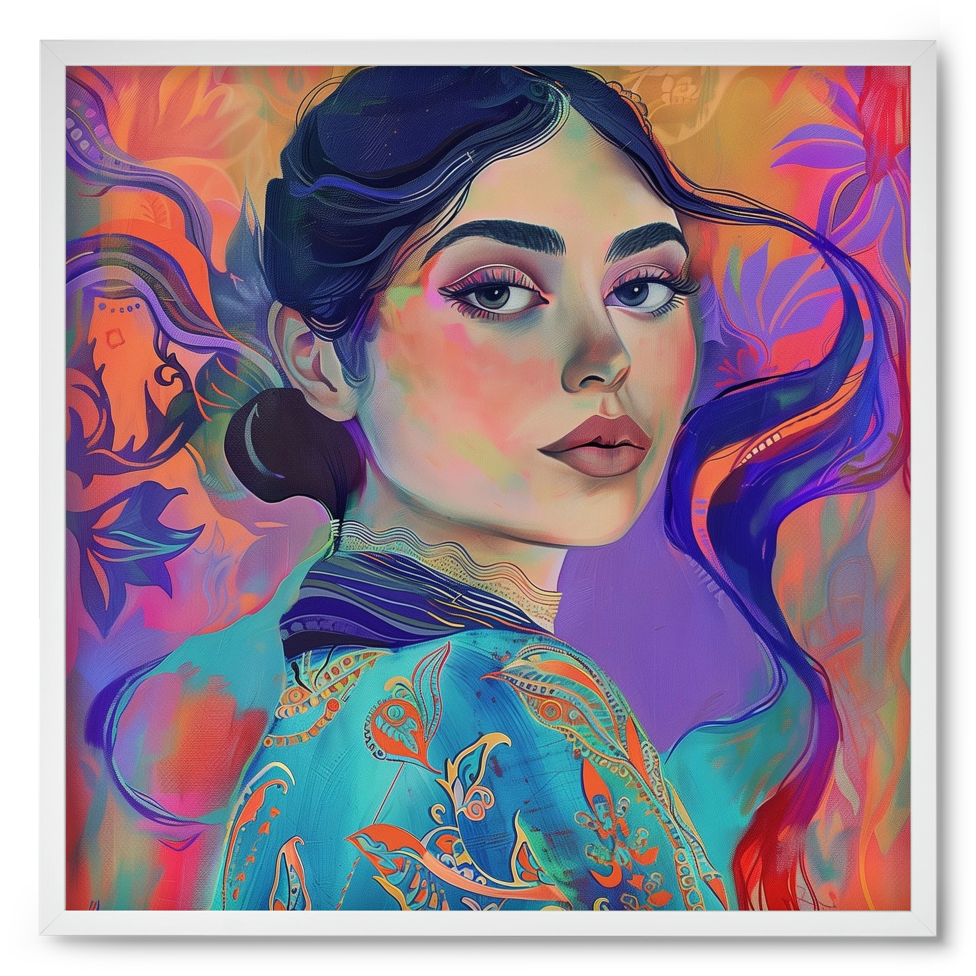 Layers of Thought, 50x50 cm (50x50 cm), Fehér keret