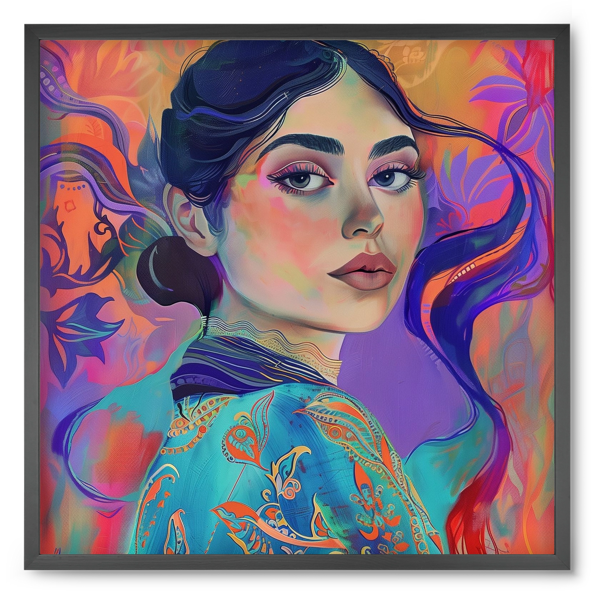 Layers of Thought, 50x50 cm (50x50 cm), Fekete keret