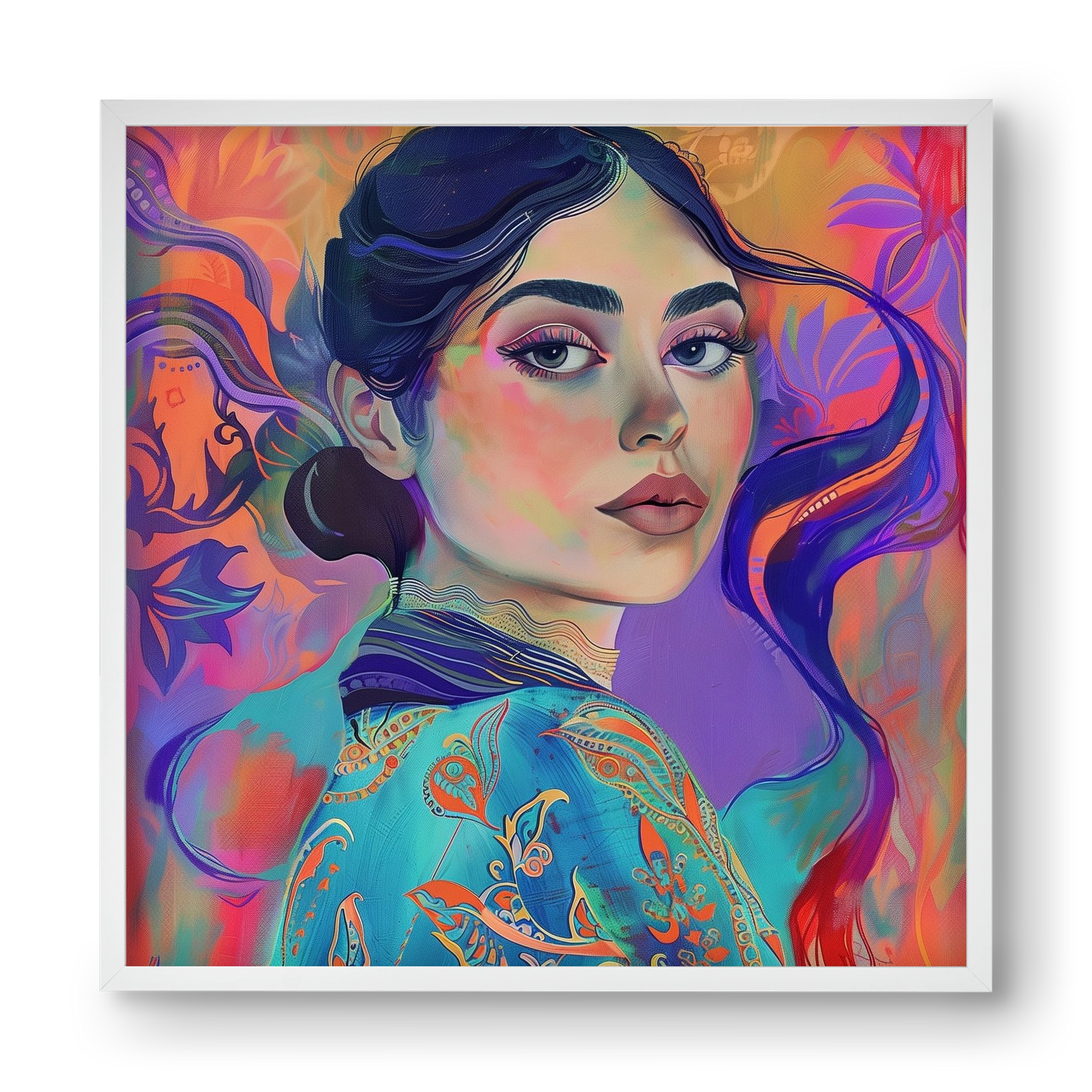 Layers of Thought, 40x40 cm (40x40 cm), Fehér keret