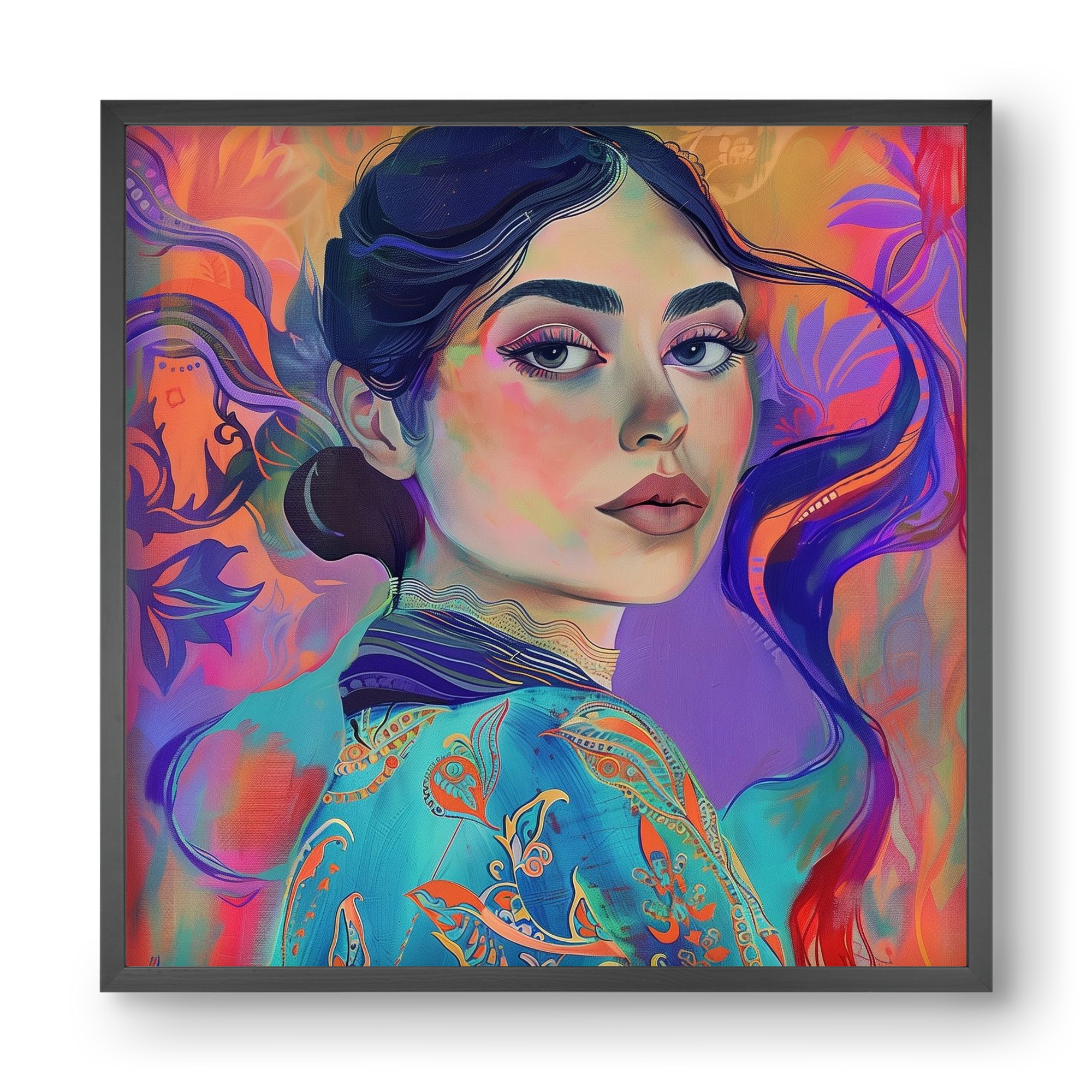 Layers of Thought, 40x40 cm (40x40 cm), Fekete keret