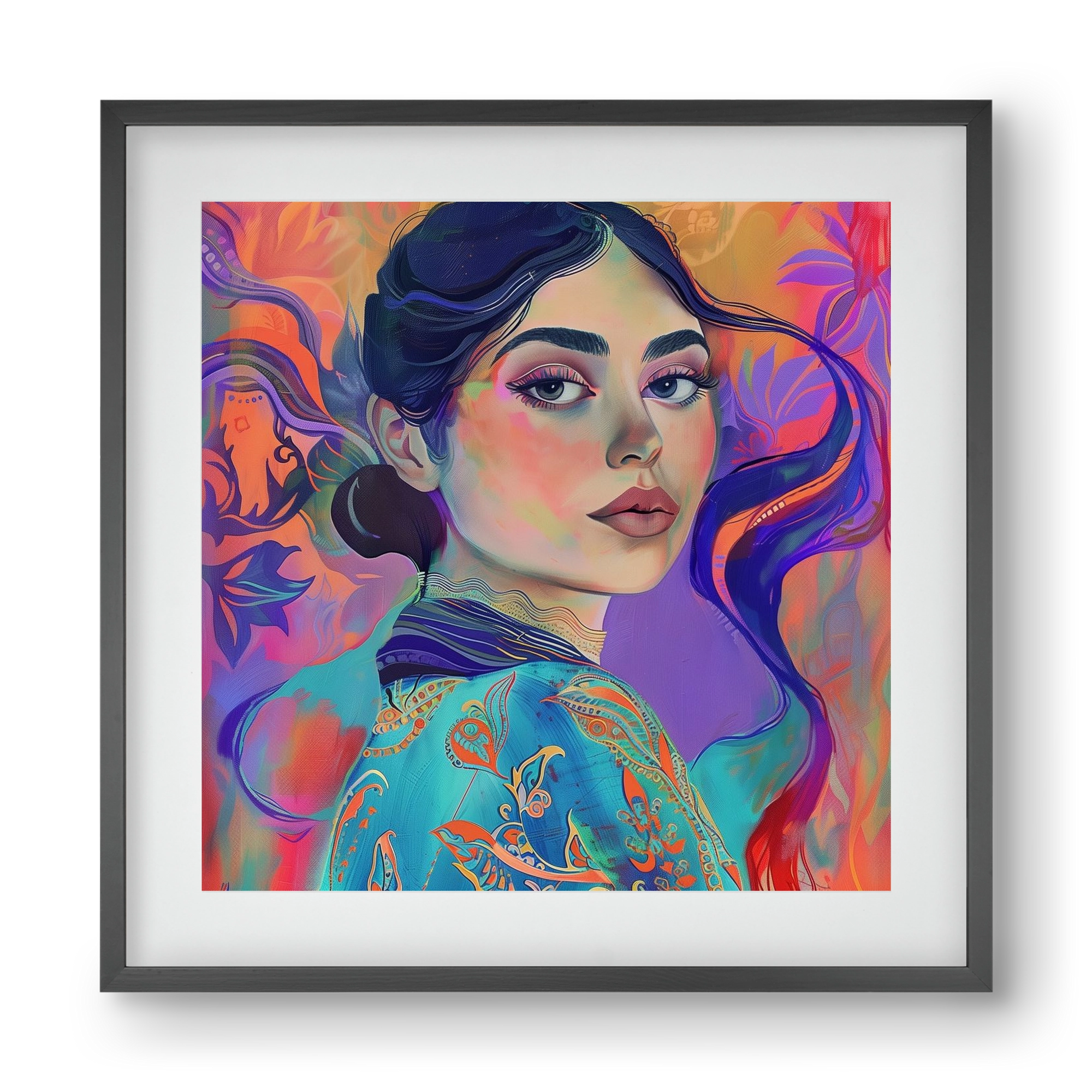 Layers of Thought, 40x40 cm (30x30 cm), Fekete keret, paszpartuval