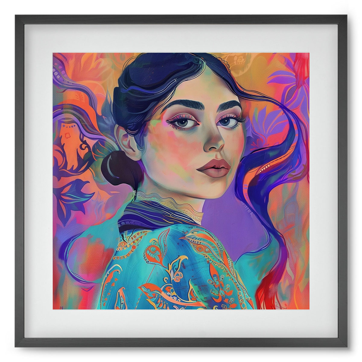 Layers of Thought, 50x50 cm (40x40 cm), Fekete keret, paszpartuval