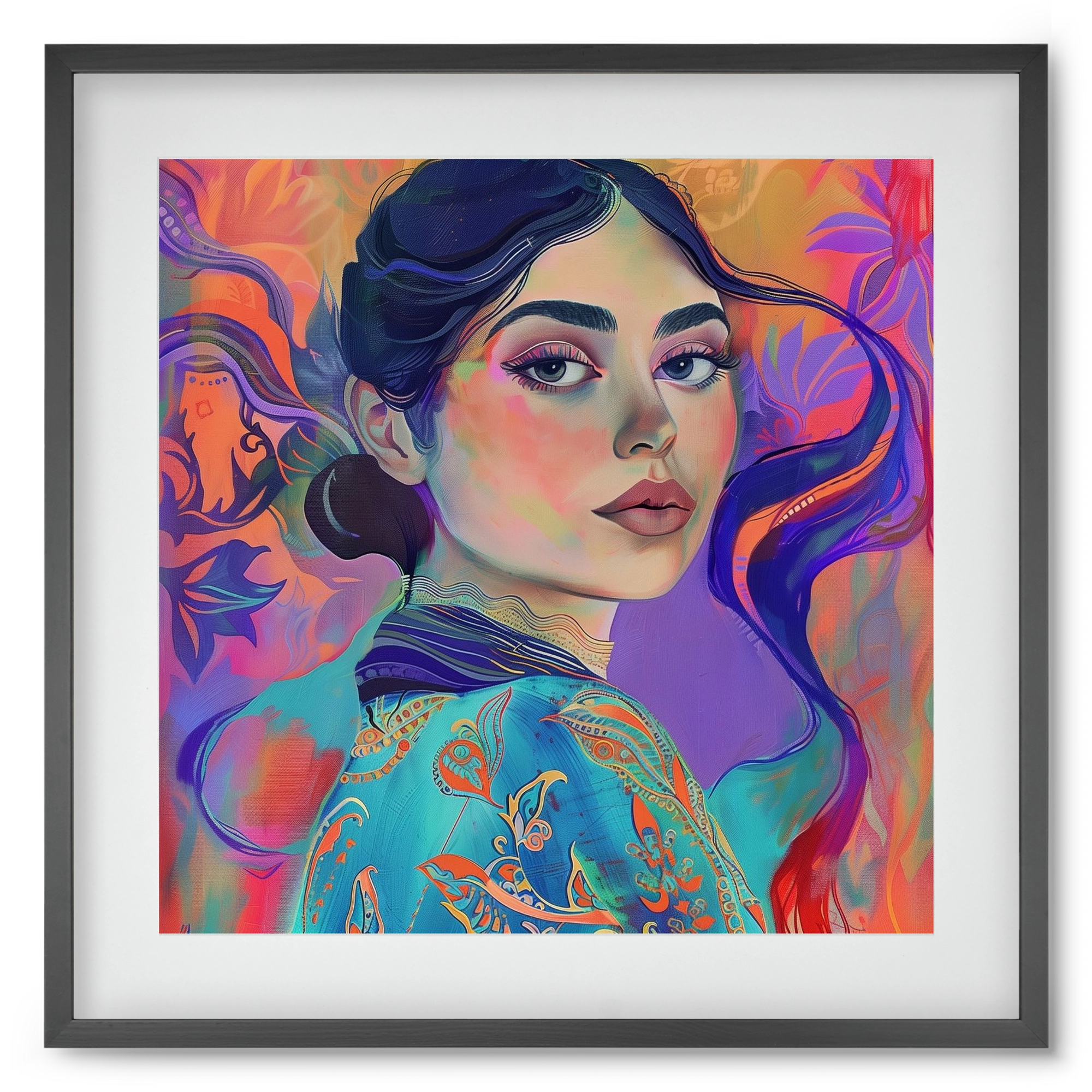 Layers of Thought, 50x50 cm (40x40 cm), Fekete keret, paszpartuval