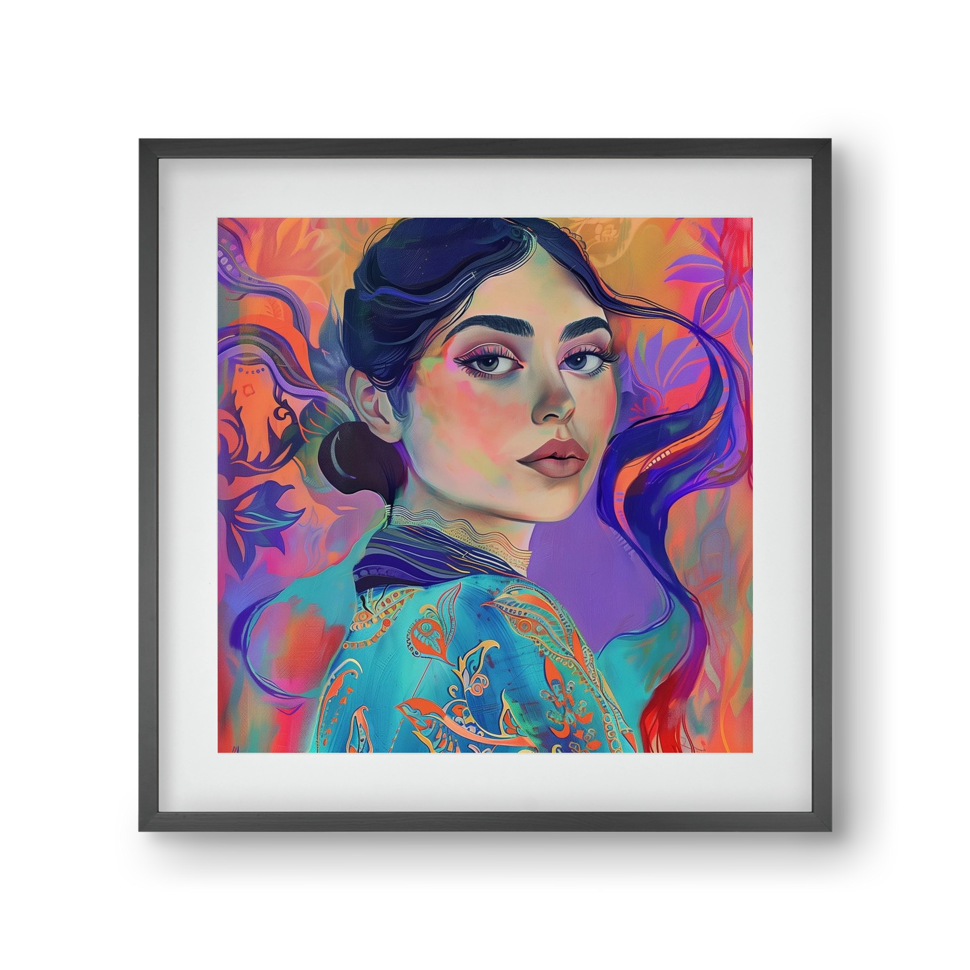 Layers of Thought, 30x30 cm (20x20 cm), Fekete keret, paszpartuval