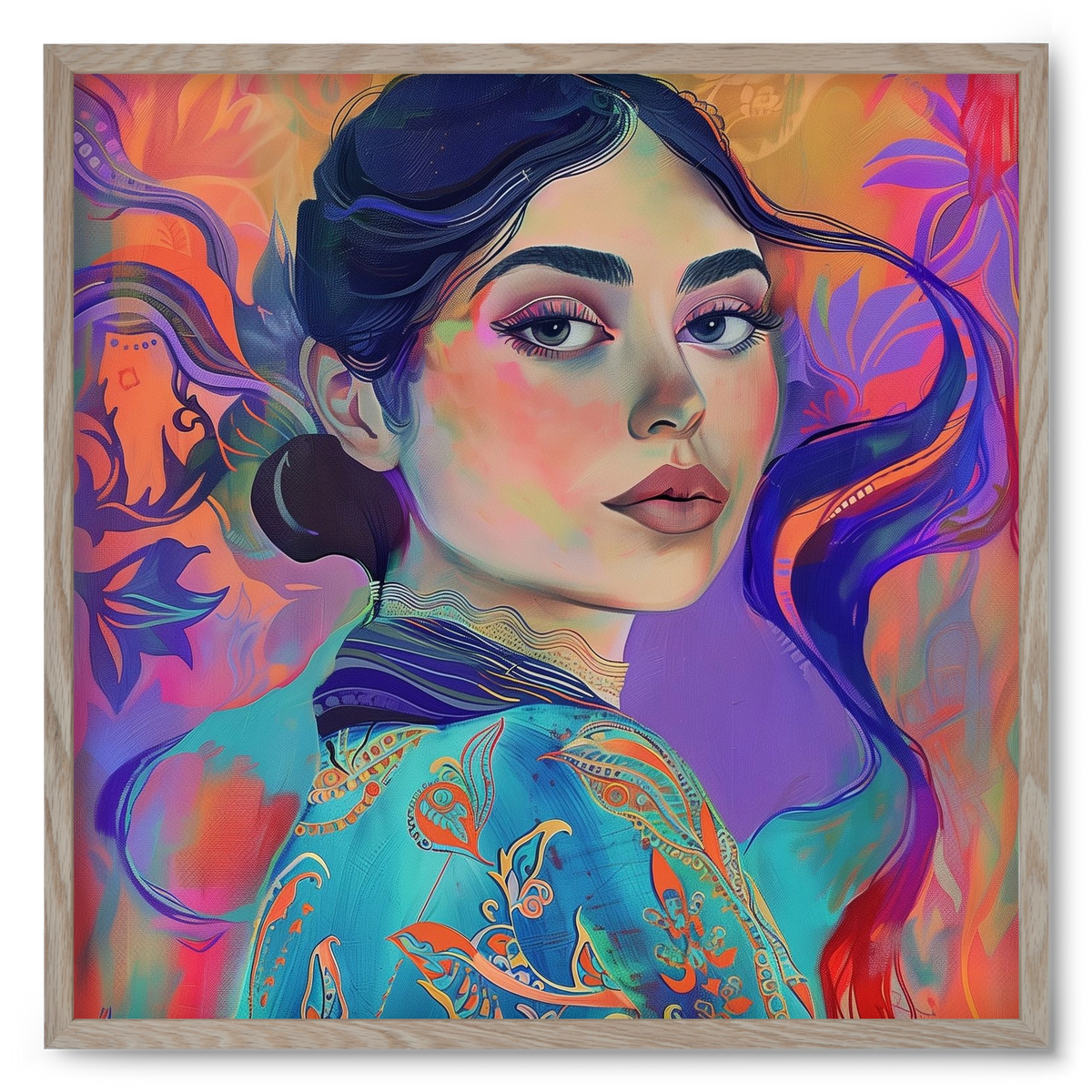 Layers of Thought, 50x50 cm (50x50 cm), Tölgy keret