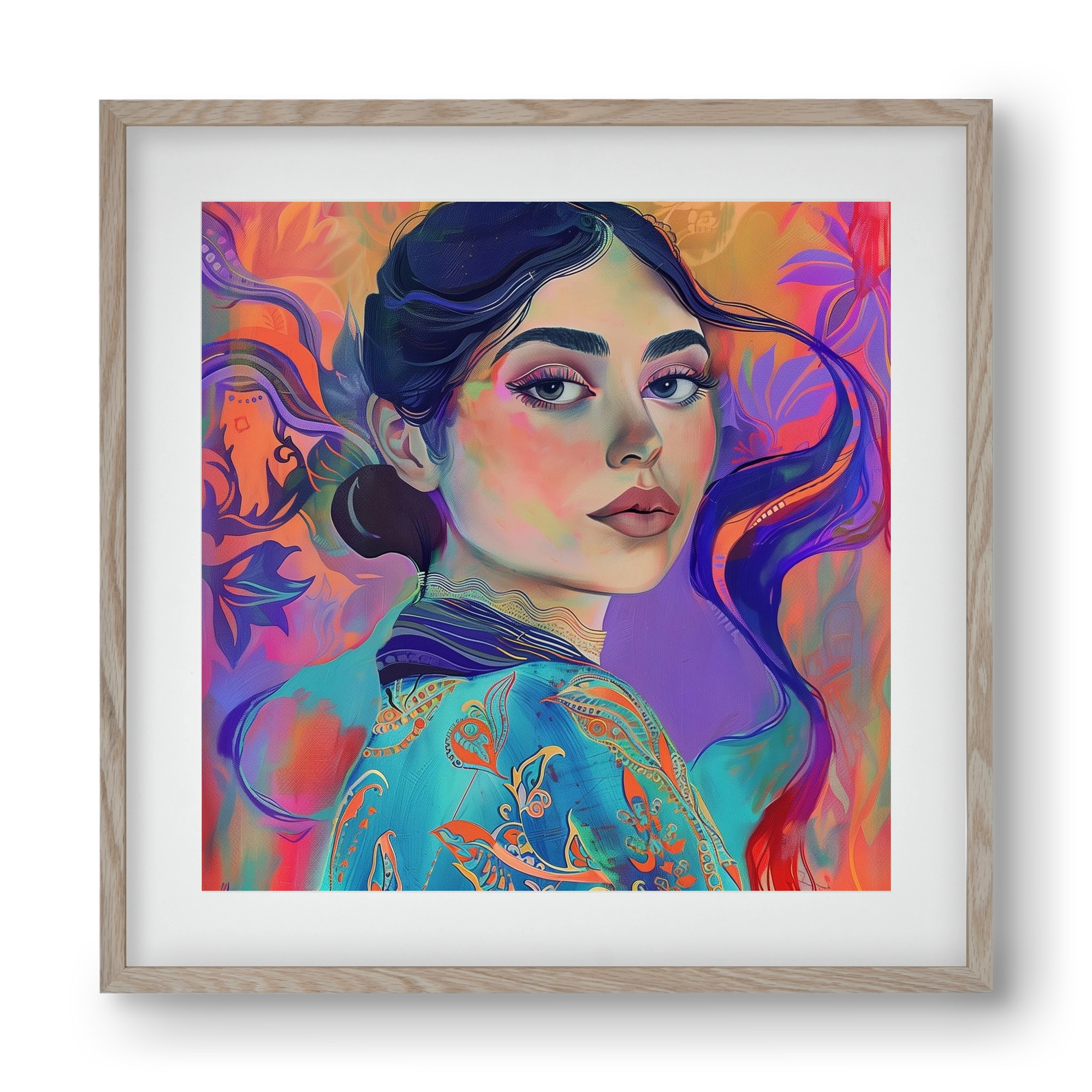 Layers of Thought, 40x40 cm (30x30 cm), Tölgy keret, paszpartuval