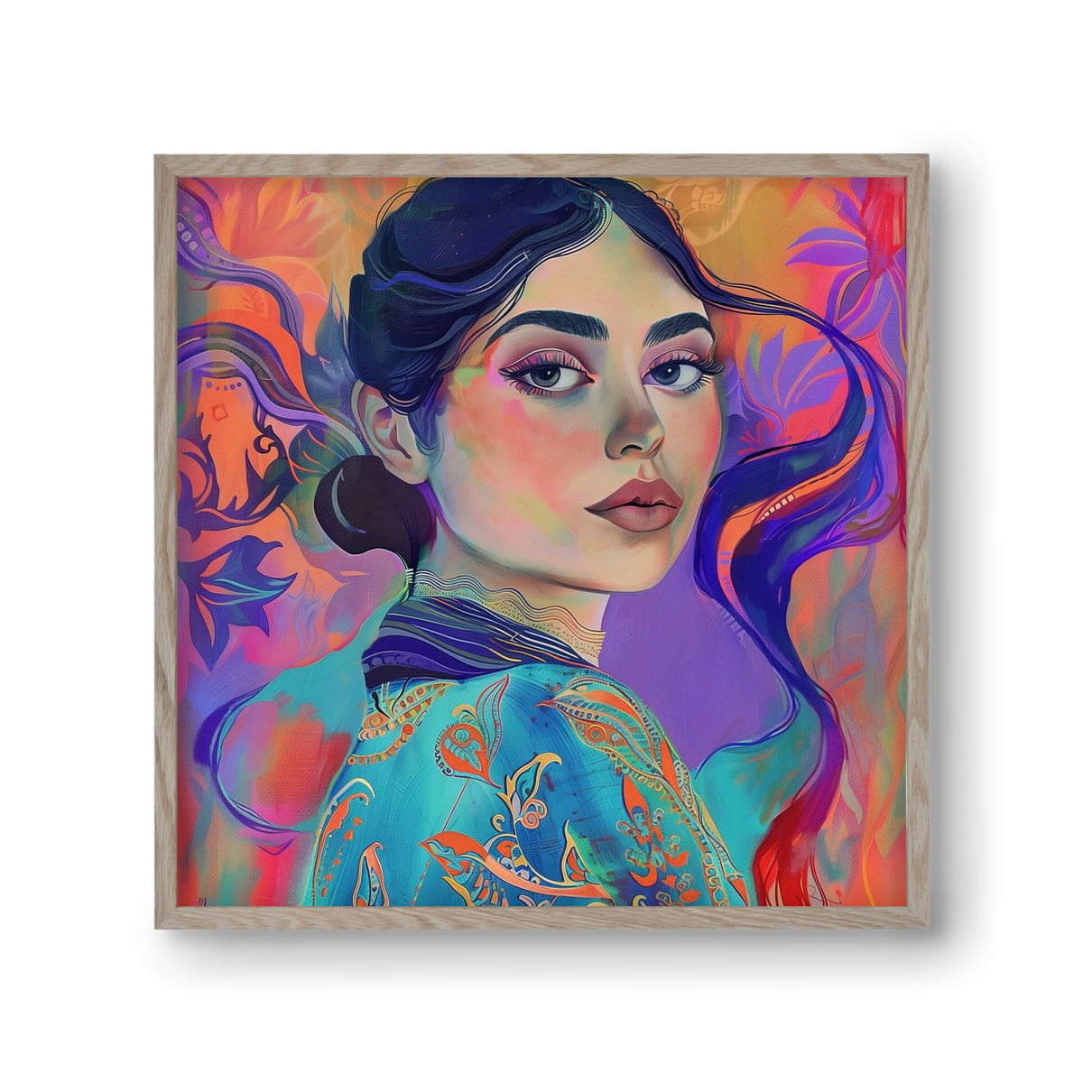 Layers of Thought, 30x30 cm (30x30 cm), Tölgy keret