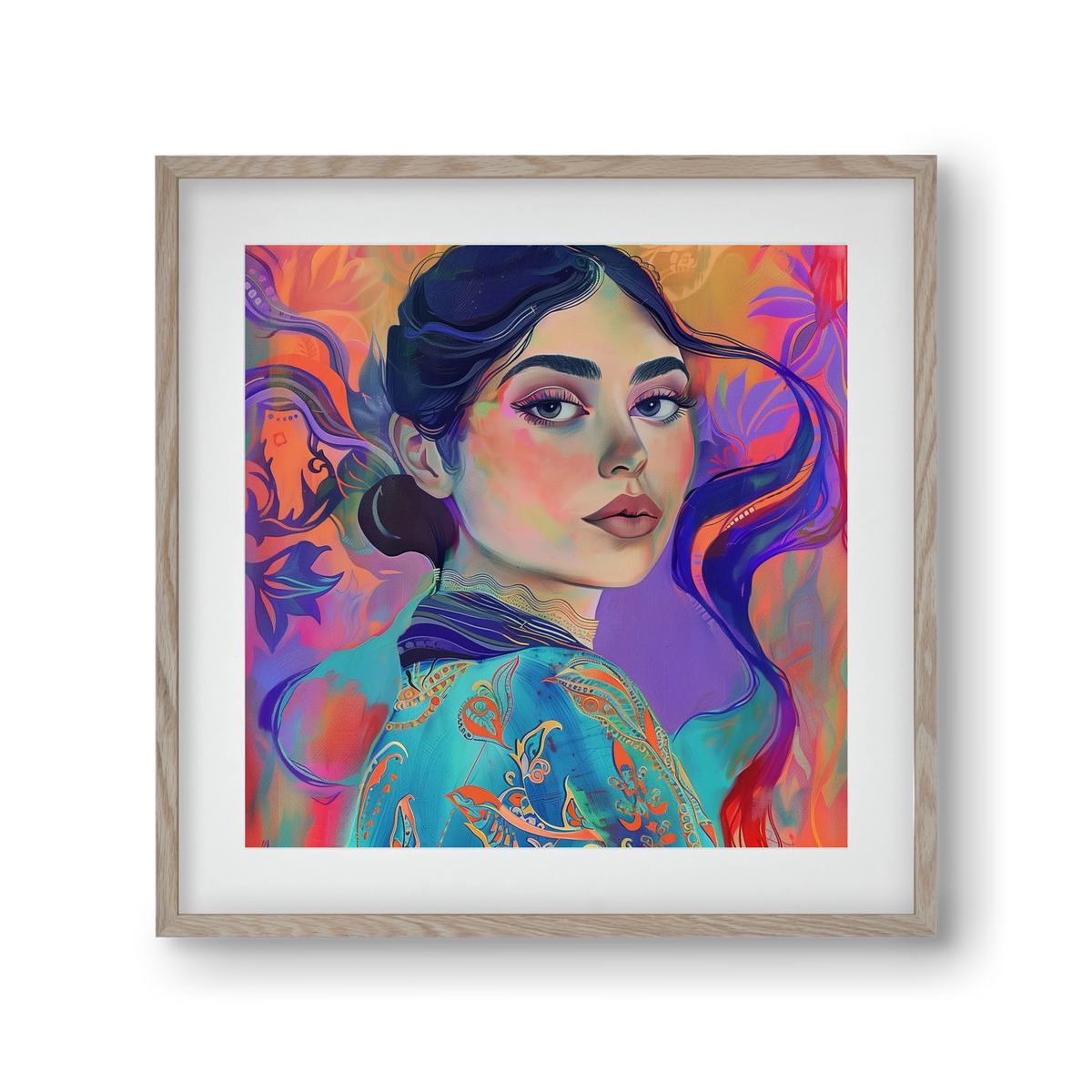 Layers of Thought, 30x30 cm (20x20 cm), Tölgy keret, paszpartuval