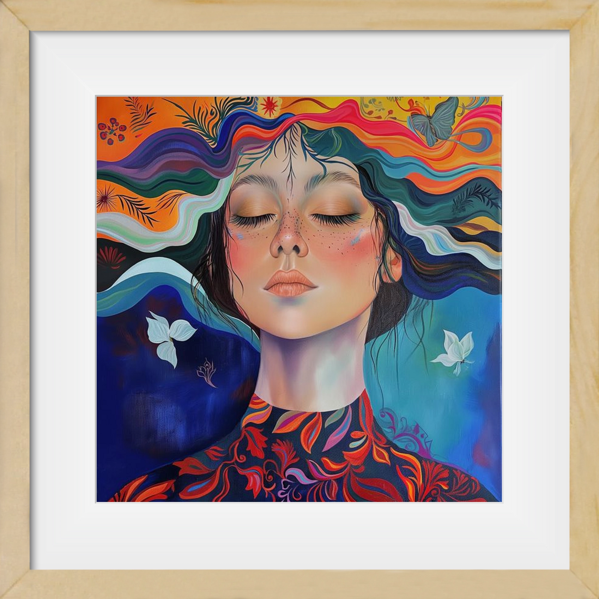 Vibration of Emotions, 50x50 cm (40x40 cm), Tölgy keret, paszpartuval