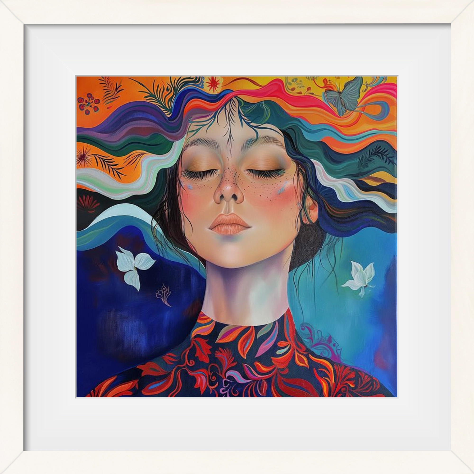 Vibration of Emotions, 50x50 cm (40x40 cm), Fehér keret, paszpartuval