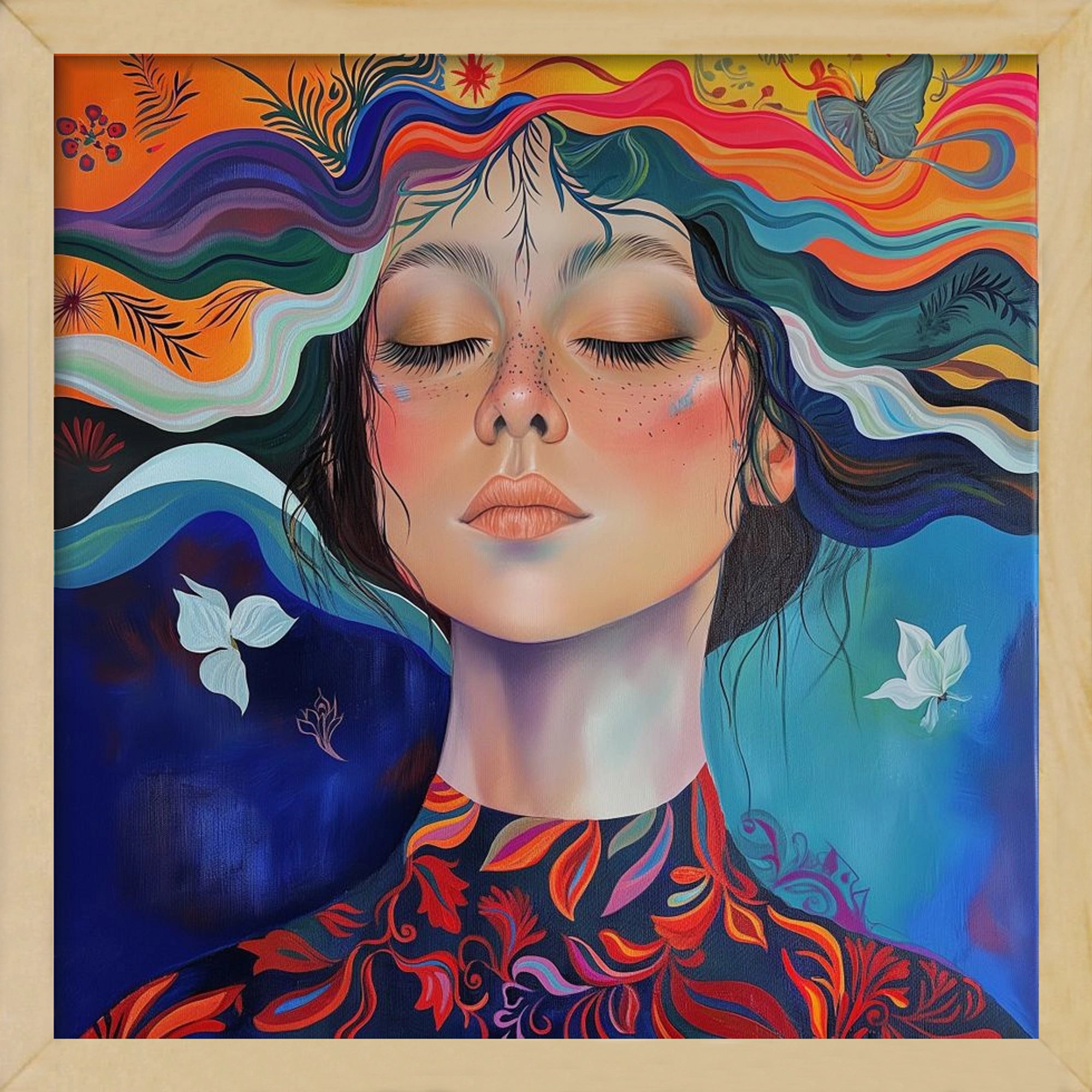 Vibration of Emotions, 50x50 cm (50x50 cm), Tölgy keret