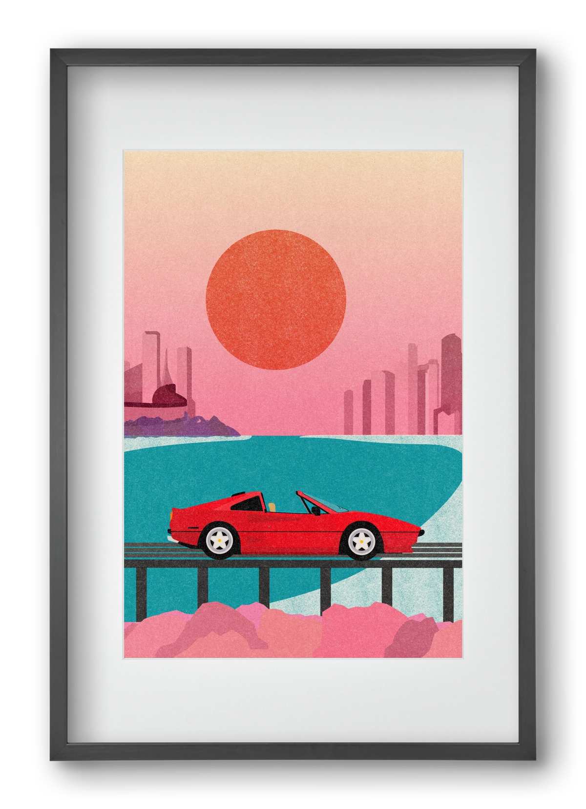 Future Bay Sunset, 40x60 cm (30x45 cm), Fekete keret, paszpartuval