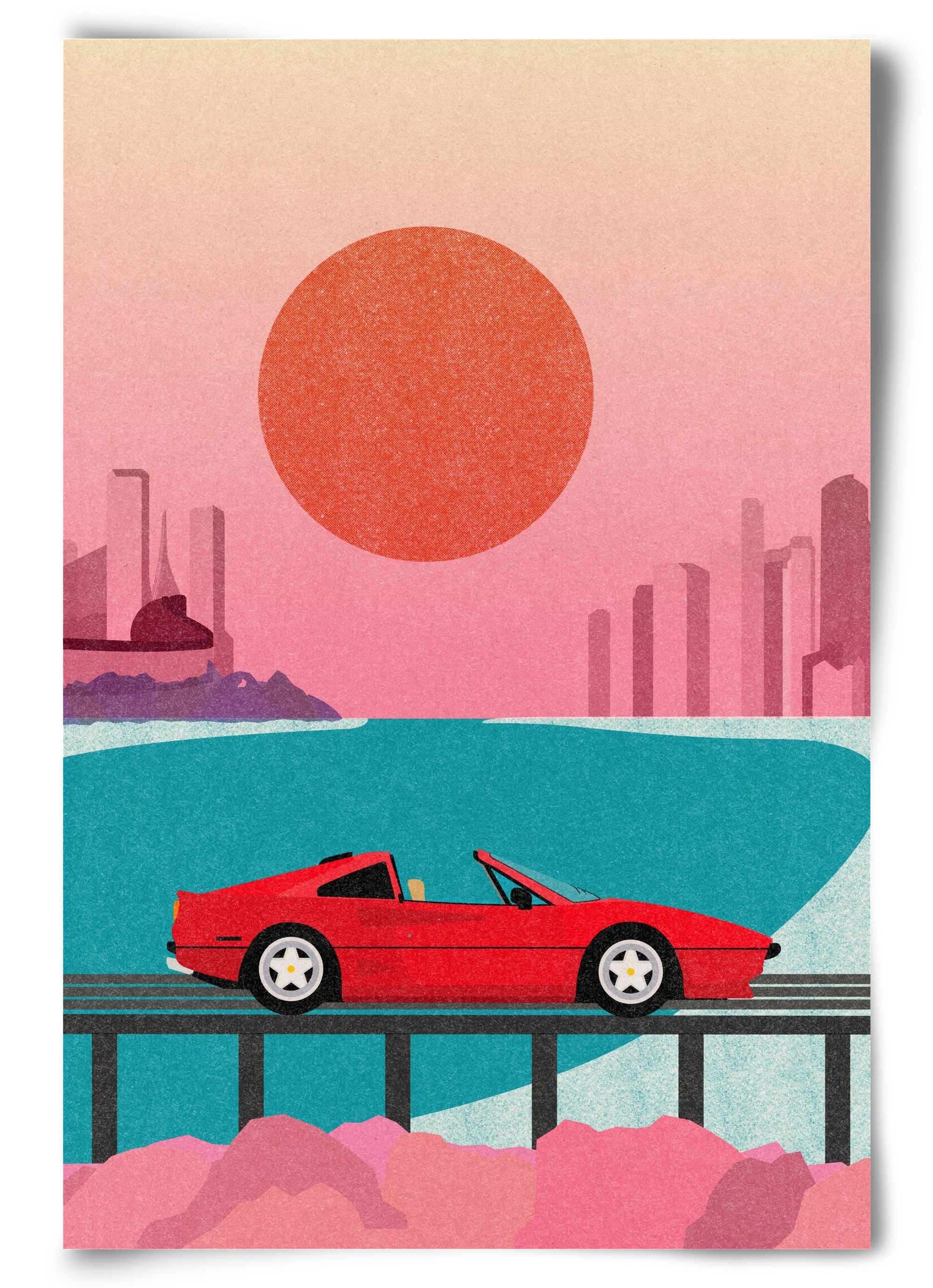 Future Bay Sunset, 60x90 cm, Keret nélkül