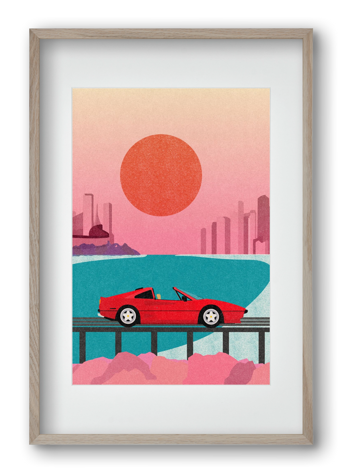 Future Bay Sunset, 40x60 cm (30x45 cm), Tölgy keret, paszpartuval