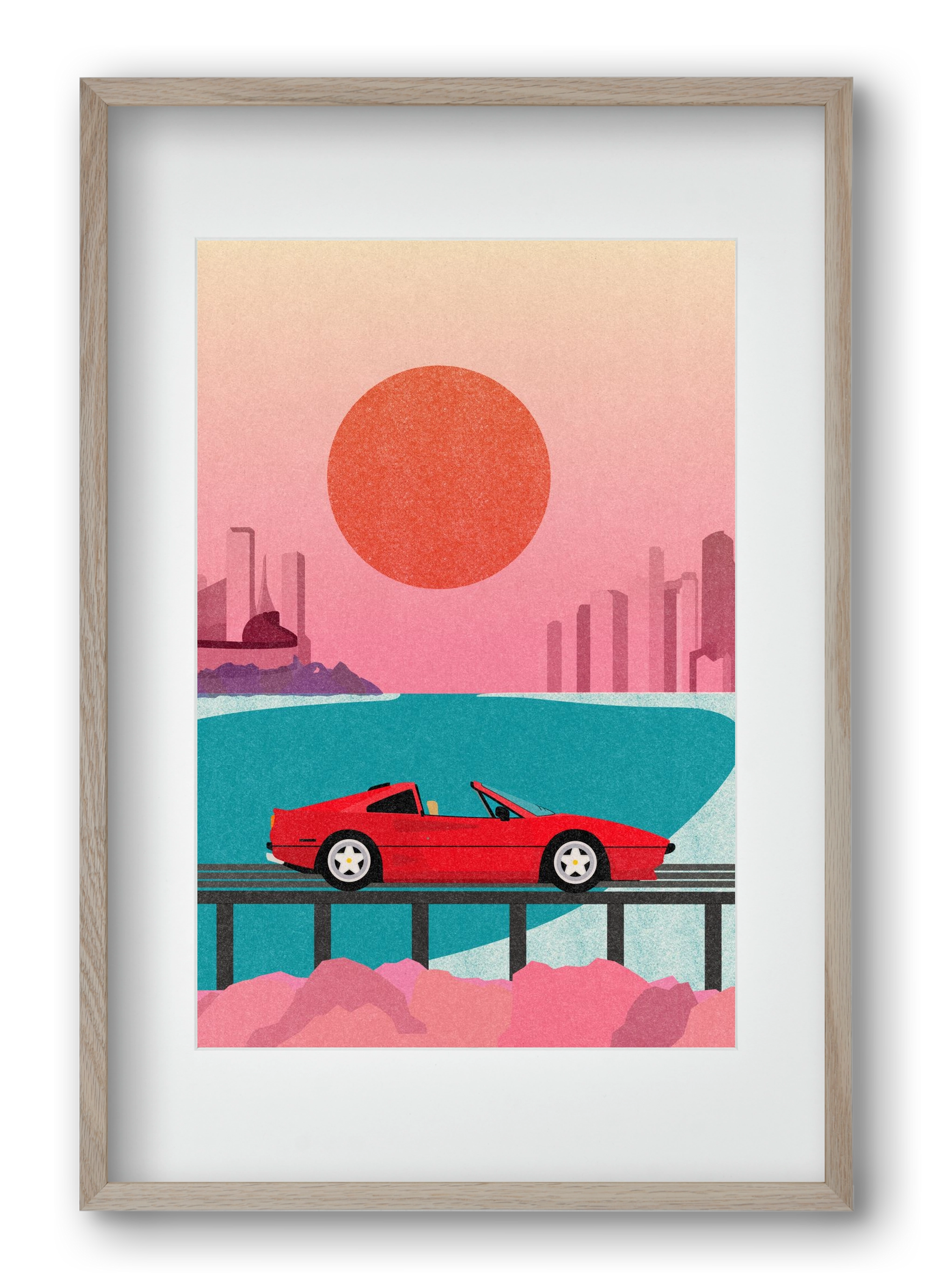 Future Bay Sunset, 40x60 cm (30x45 cm), Tölgy keret, paszpartuval