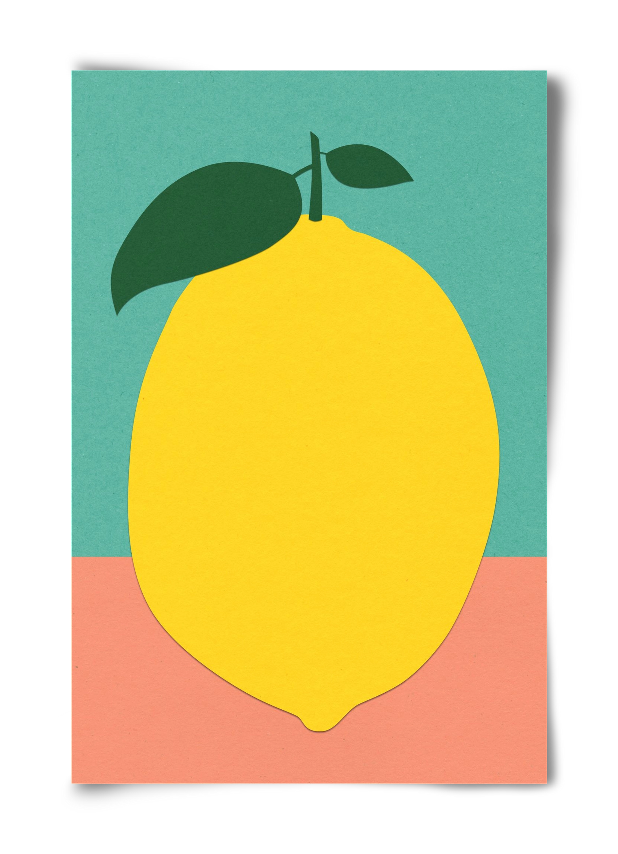 Lemon With Two Leaves, 40x60 cm, Keret nélkül