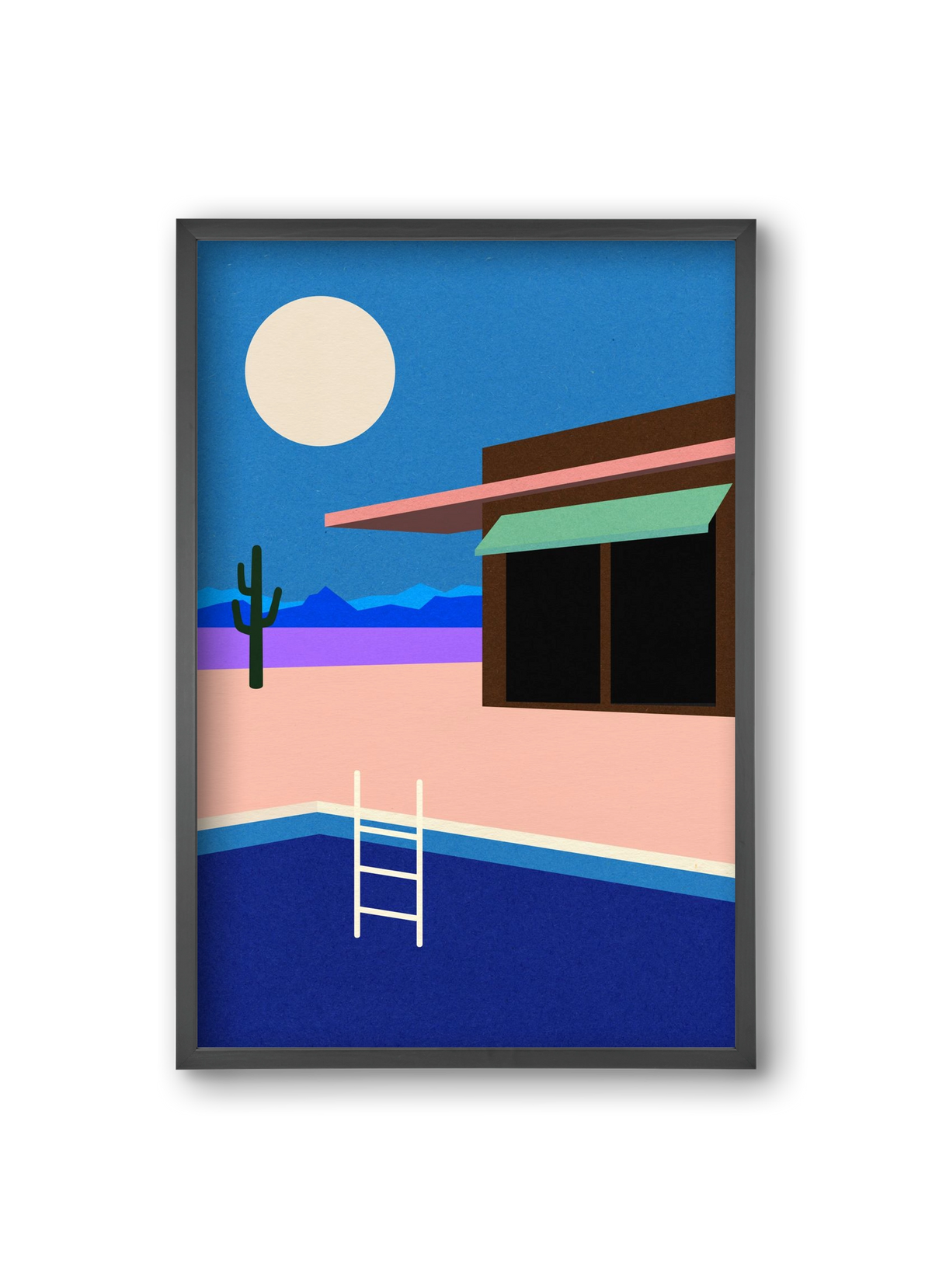 Desert House By Night, 20x30 cm (20x30 cm), Fekete keret