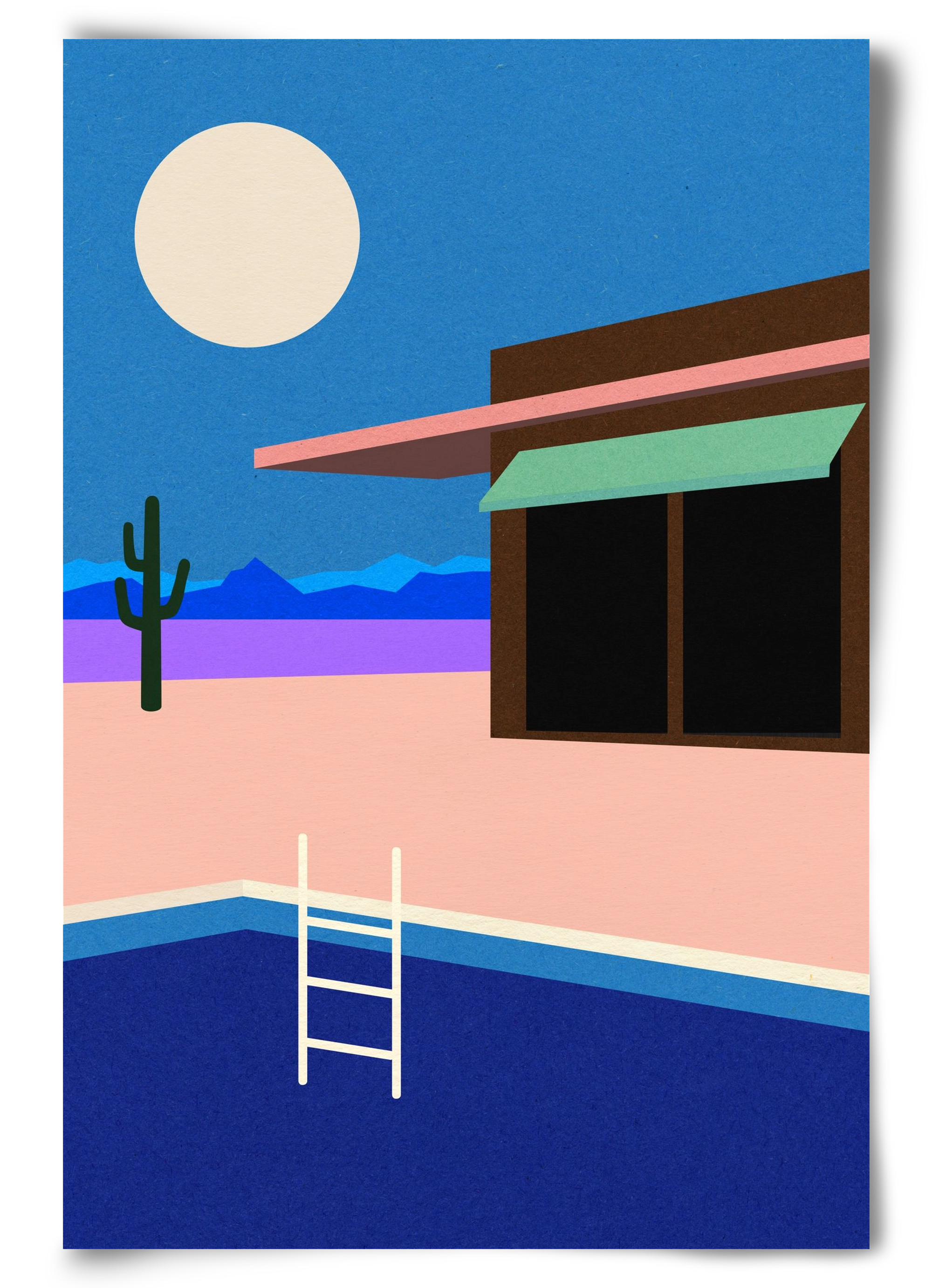 Desert House By Night, 60x90 cm, Keret nélkül