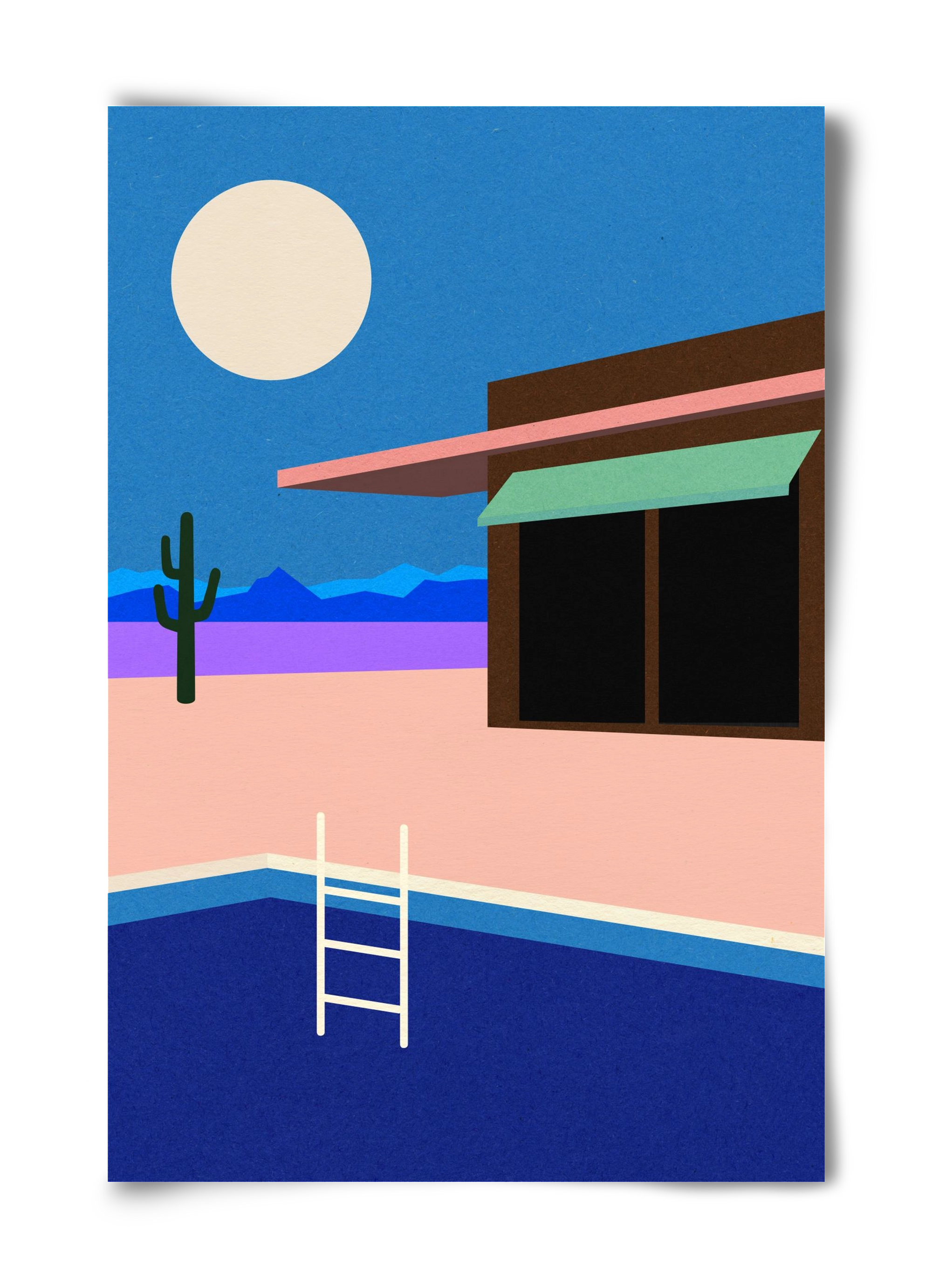 Desert House By Night, 40x60 cm, Keret nélkül
