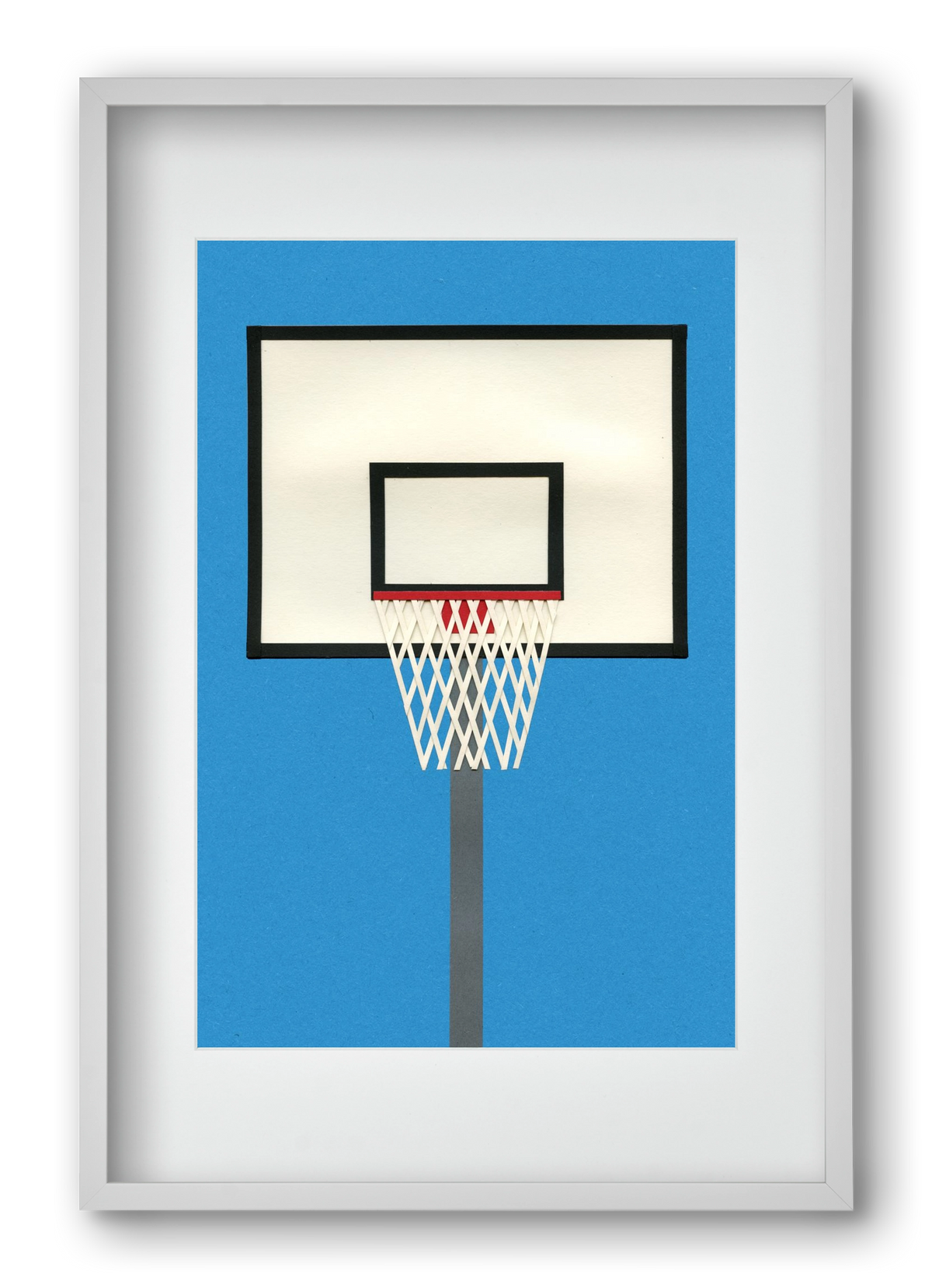Oakland Basketball Team Blue, 40x60 cm (30x45 cm), Fehér keret, paszpartuval