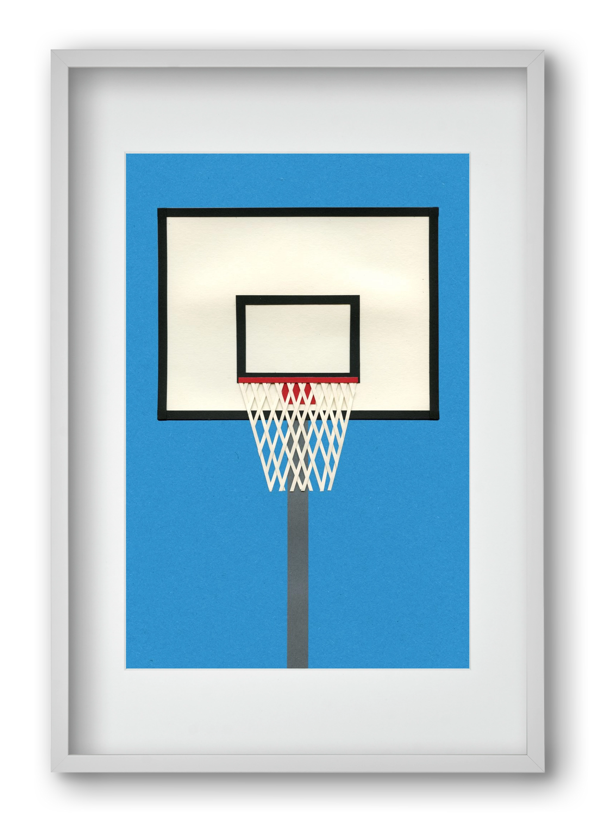 Oakland Basketball Team Blue, 40x60 cm (30x45 cm), Fehér keret, paszpartuval