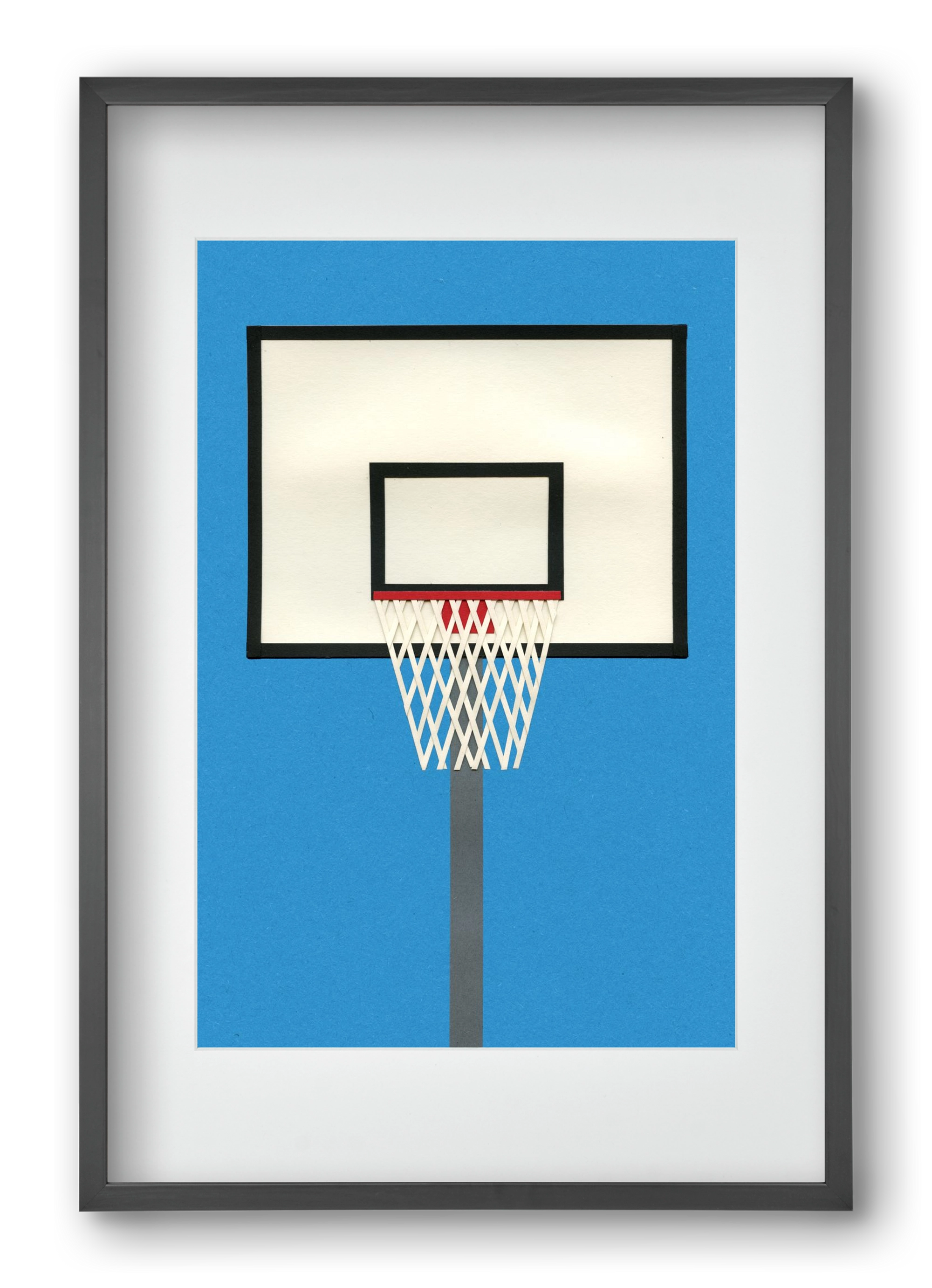 Oakland Basketball Team Blue, 40x60 cm (30x45 cm), Fekete keret, paszpartuval