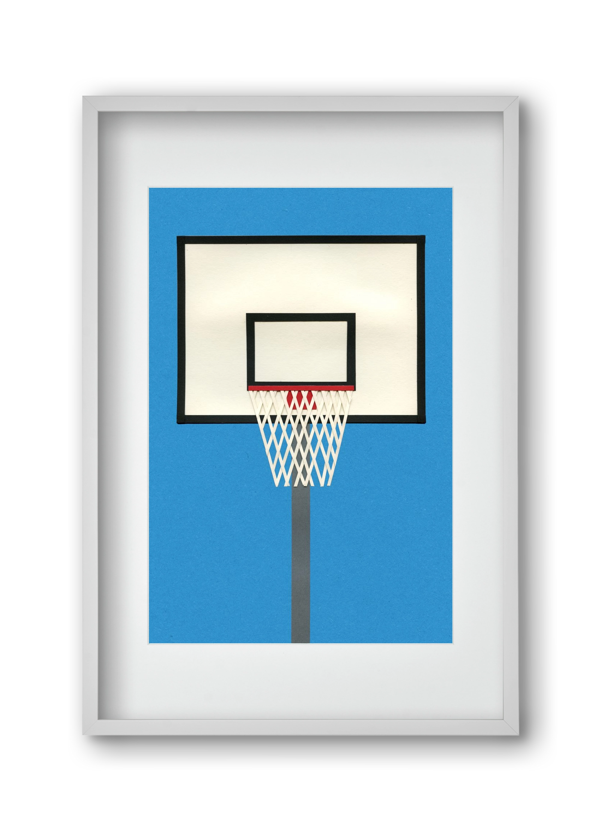 Oakland Basketball Team Blue, 30x45 cm (20x30 cm), Fehér keret, paszpartuval