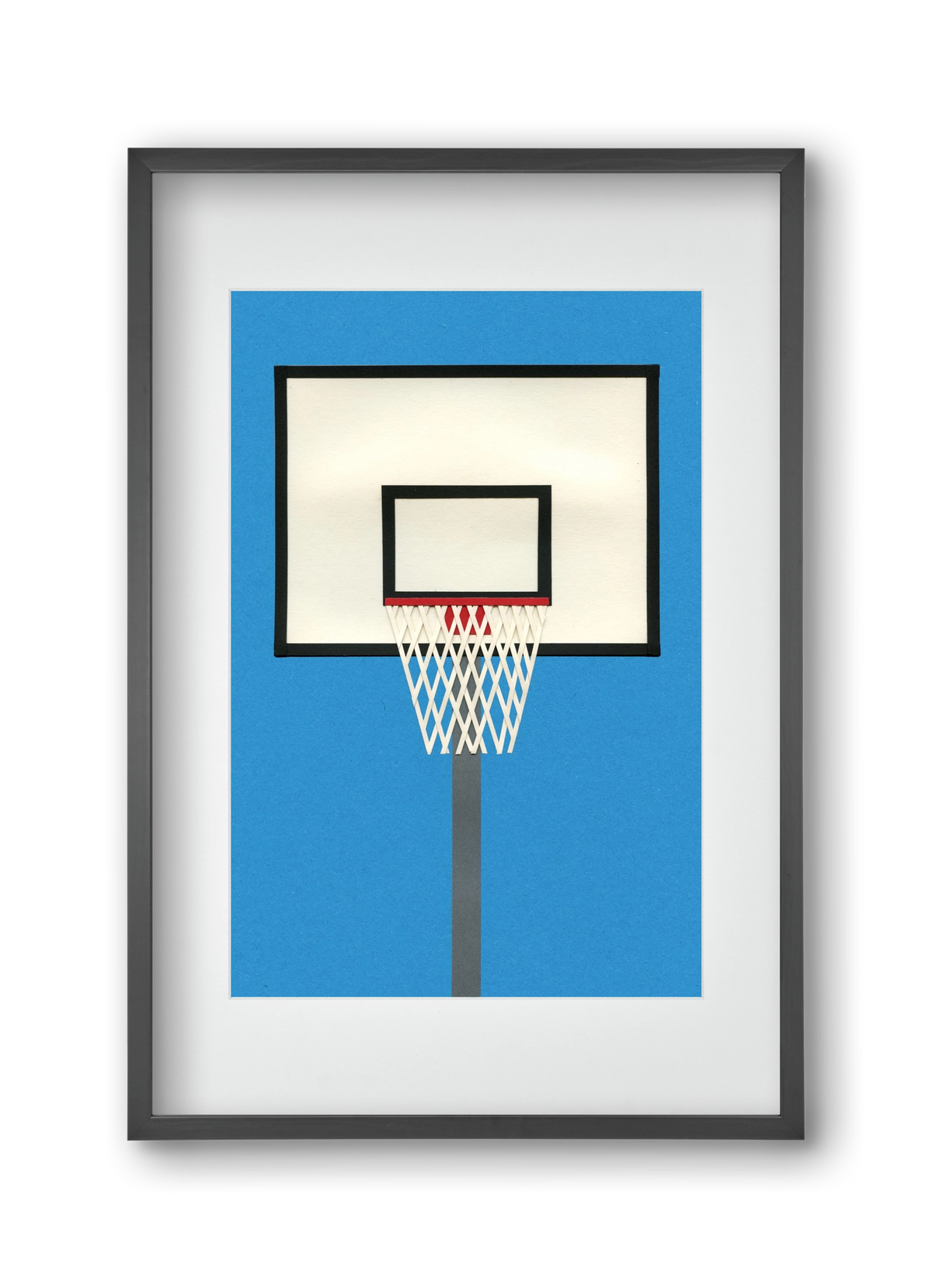 Oakland Basketball Team Blue, 30x45 cm (20x30 cm), Fekete keret, paszpartuval