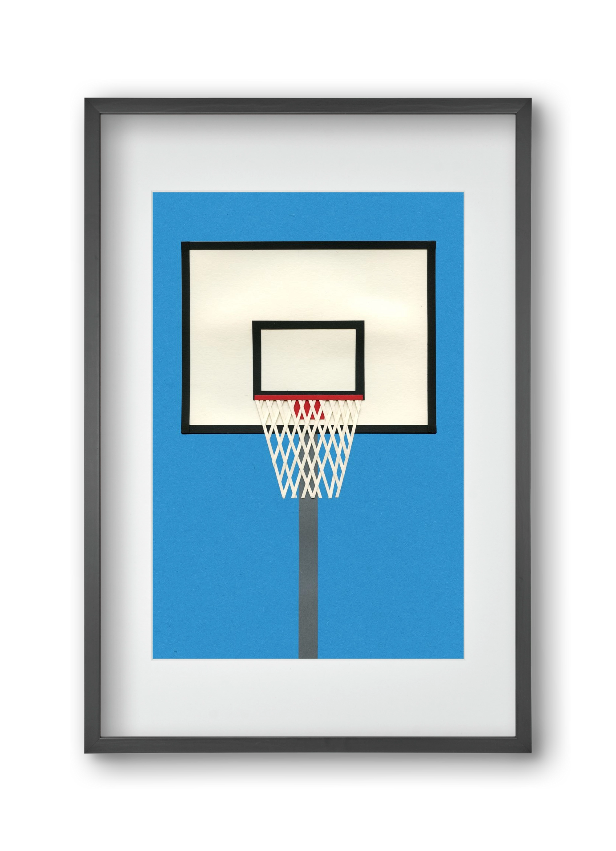Oakland Basketball Team Blue, 30x45 cm (20x30 cm), Fekete keret, paszpartuval