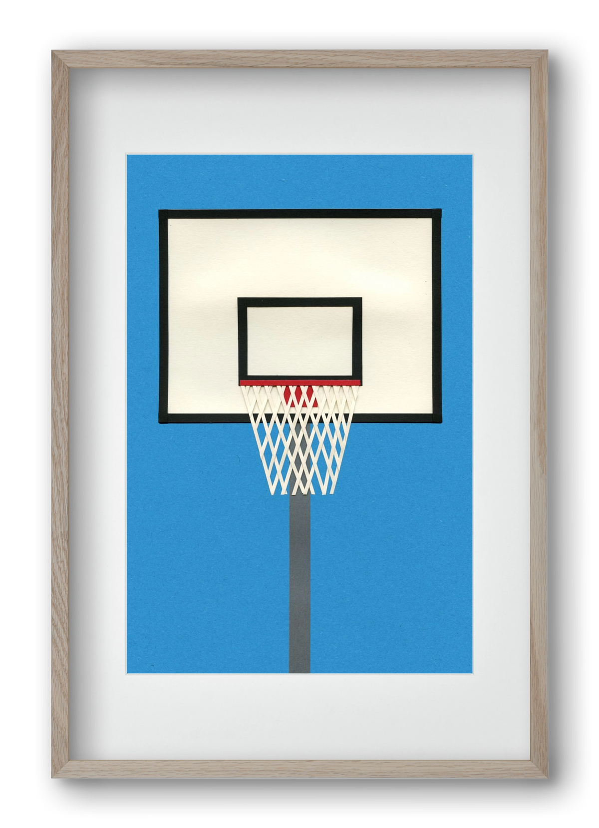Oakland Basketball Team Blue, 40x60 cm (30x45 cm), Tölgy keret, paszpartuval