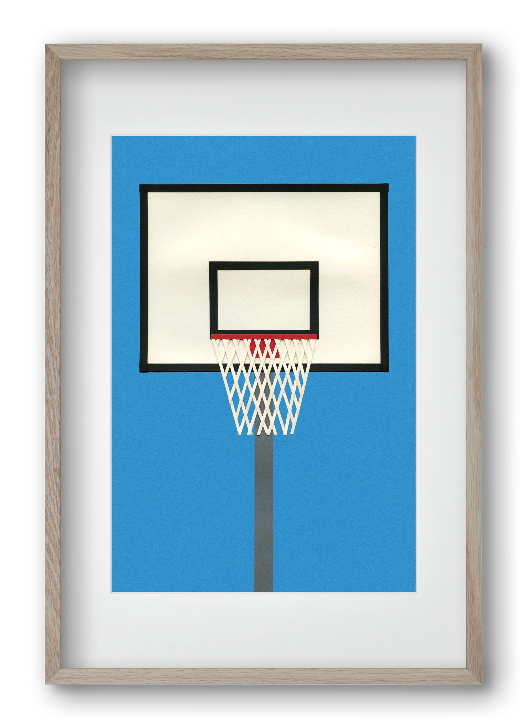 Oakland Basketball Team Blue, 40x60 cm (30x45 cm), Tölgy keret, paszpartuval