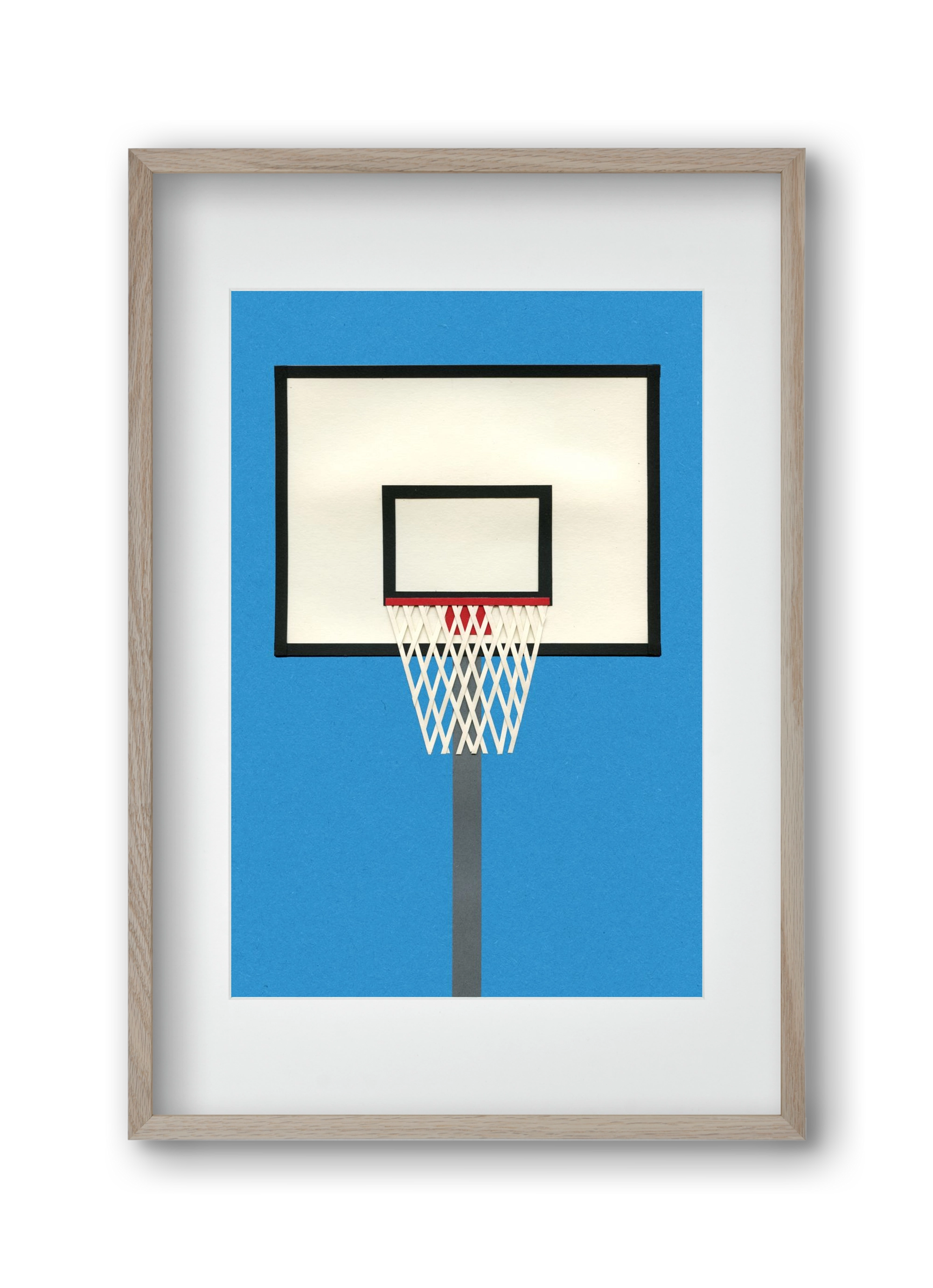 Oakland Basketball Team Blue, 30x45 cm (20x30 cm), Tölgy keret, paszpartuval