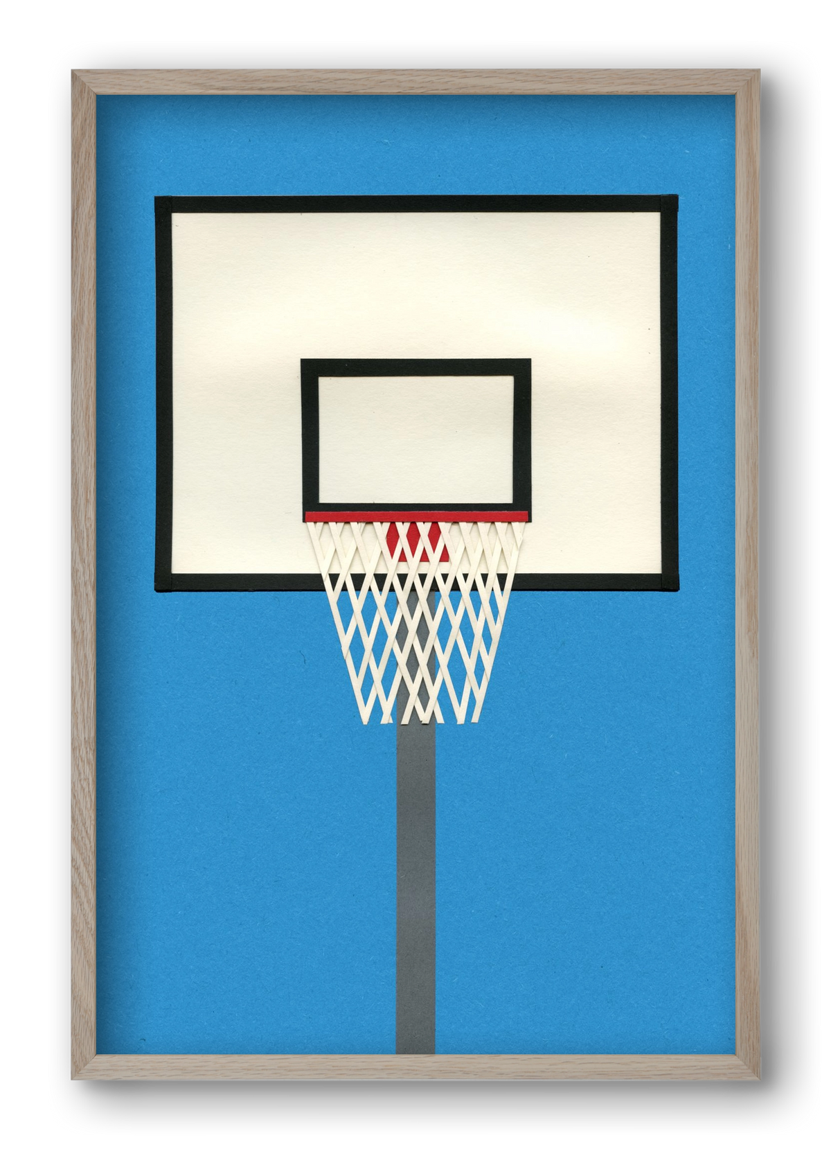 Oakland Basketball Team Blue, 40x60 cm (40x60 cm), Tölgy keret