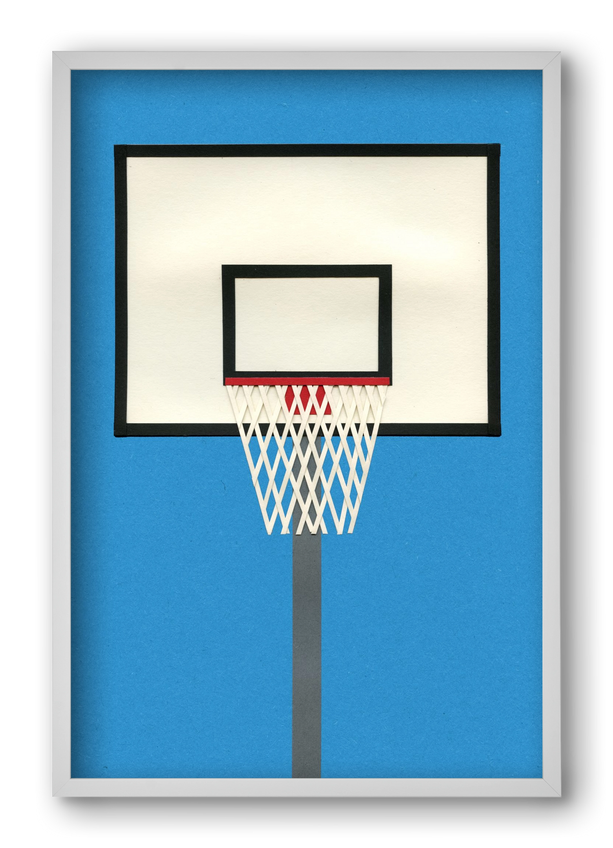 Oakland Basketball Team Blue, 40x60 cm (40x60 cm), Fehér keret
