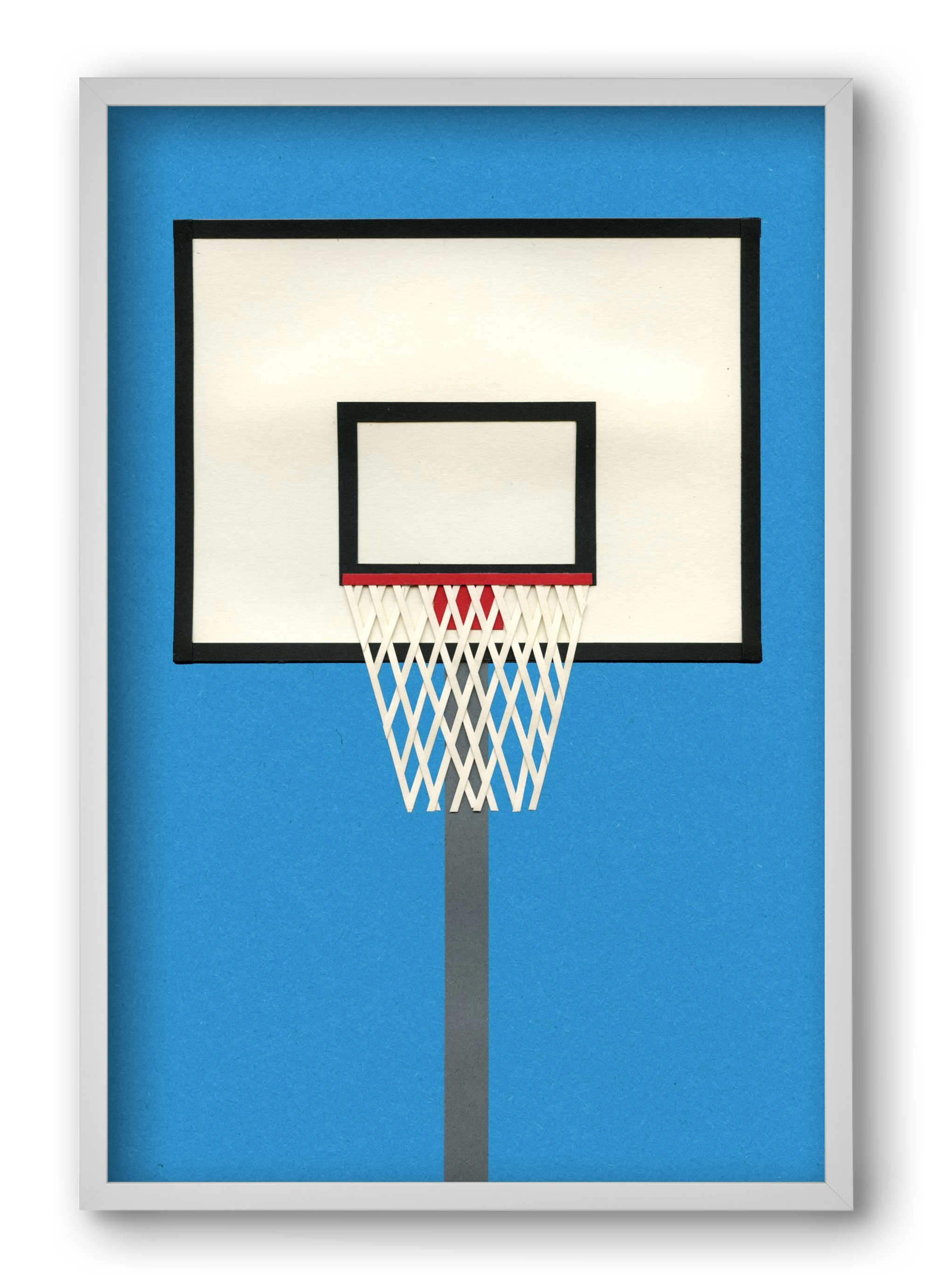 Oakland Basketball Team Blue, 40x60 cm (40x60 cm), Fehér keret